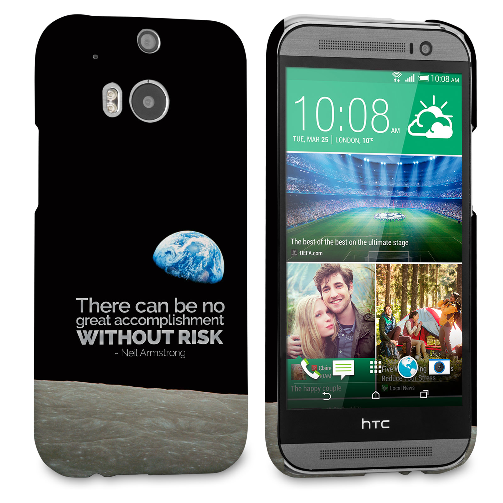 Caseflex HTC One M8 Neil Armstrong Quote Case