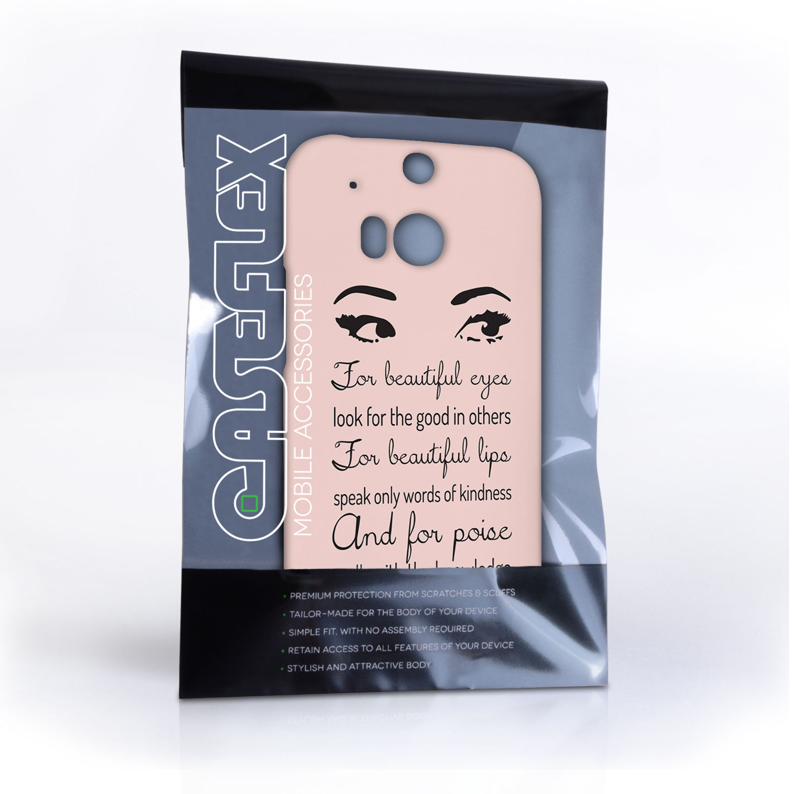 Caseflex HTC One M8 Audrey Hepburn ‘Eyes’ Quote Case