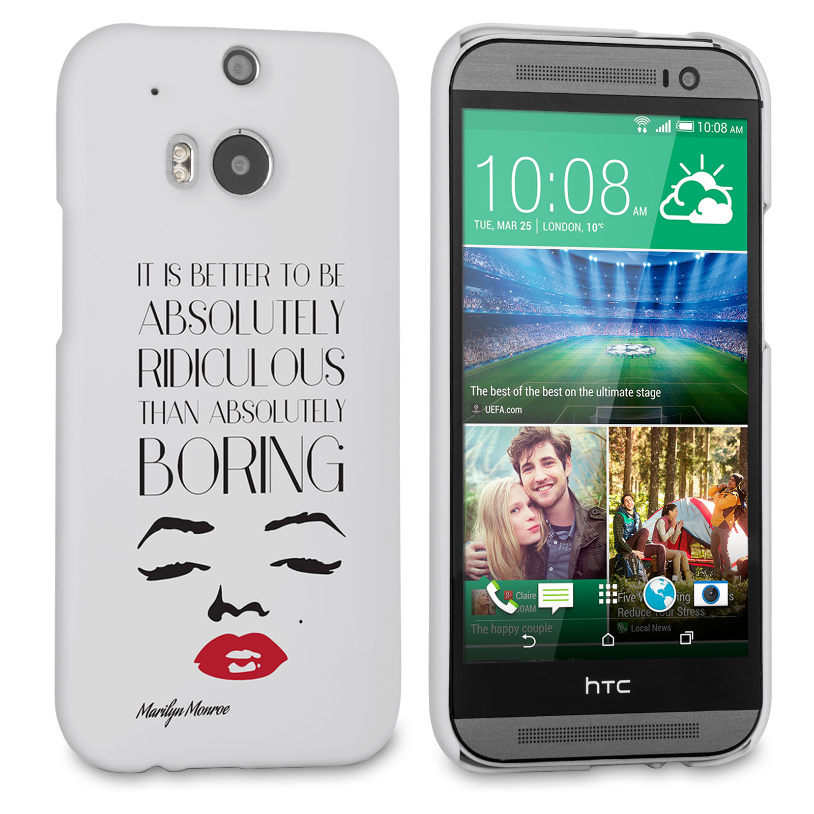 Caseflex HTC One M8 Marilyn Monroe Face Quote Case