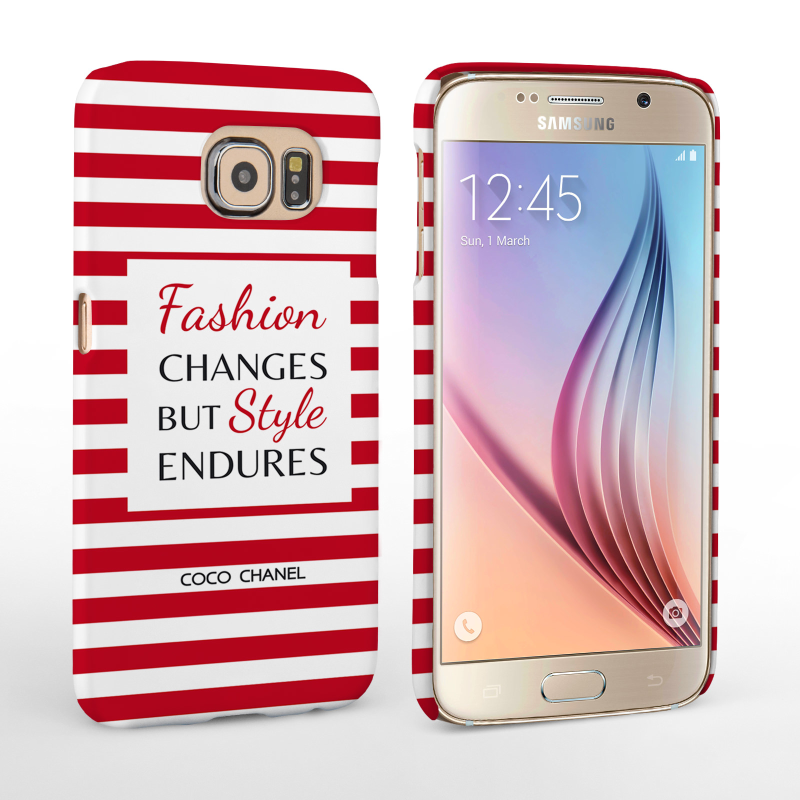 Caseflex Samsung Galaxy S6 Chanel ‘Fashion Changes’ Quote Case – Red and White