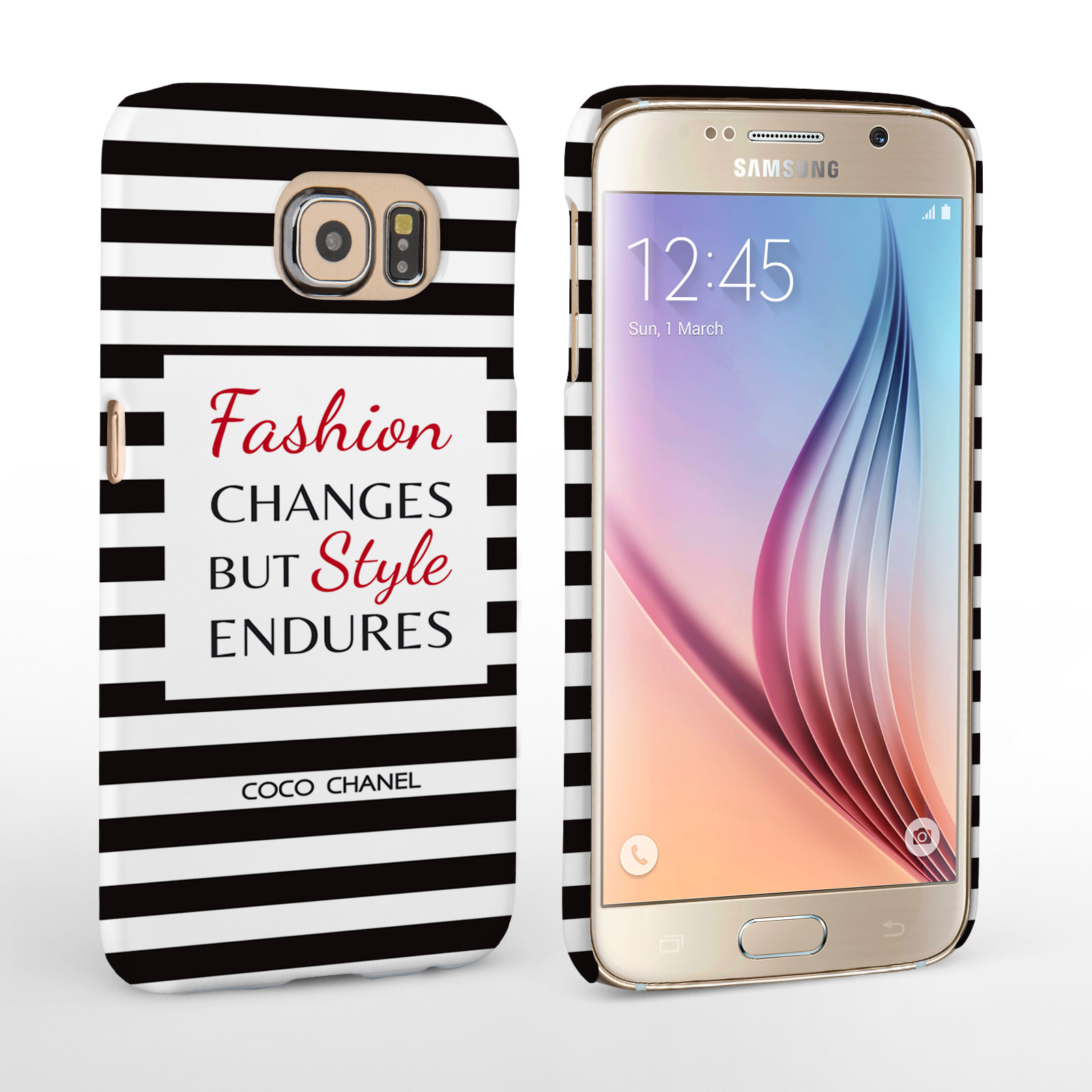 Caseflex Samsung Galaxy S6 Chanel ‘Fashion Changes’ Quote Case – Black and White