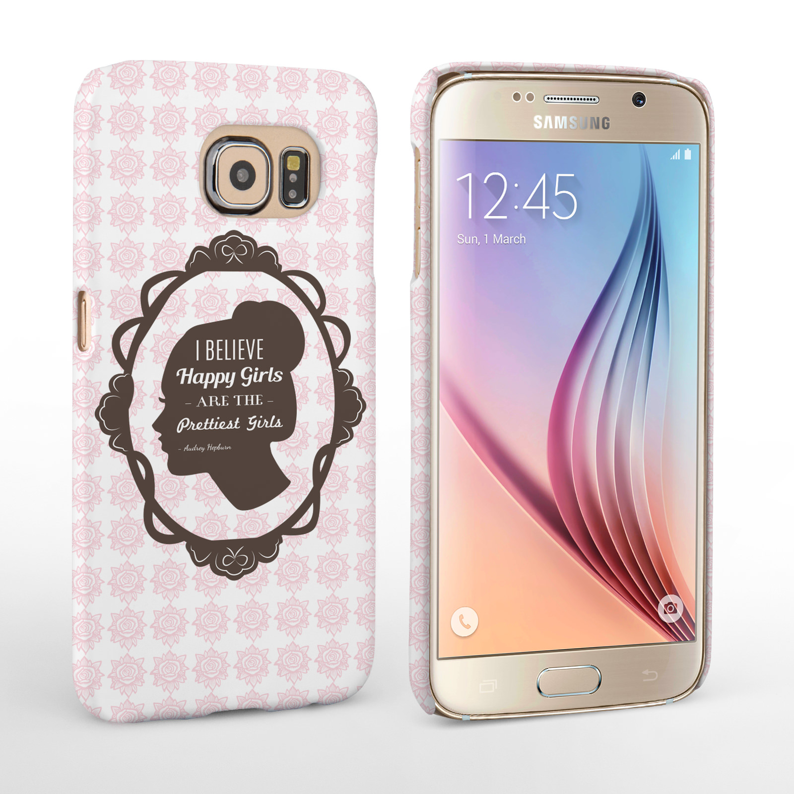 Caseflex Samsung Galaxy S6 Audrey Hepburn ‘Happy Girls’ Quote Case