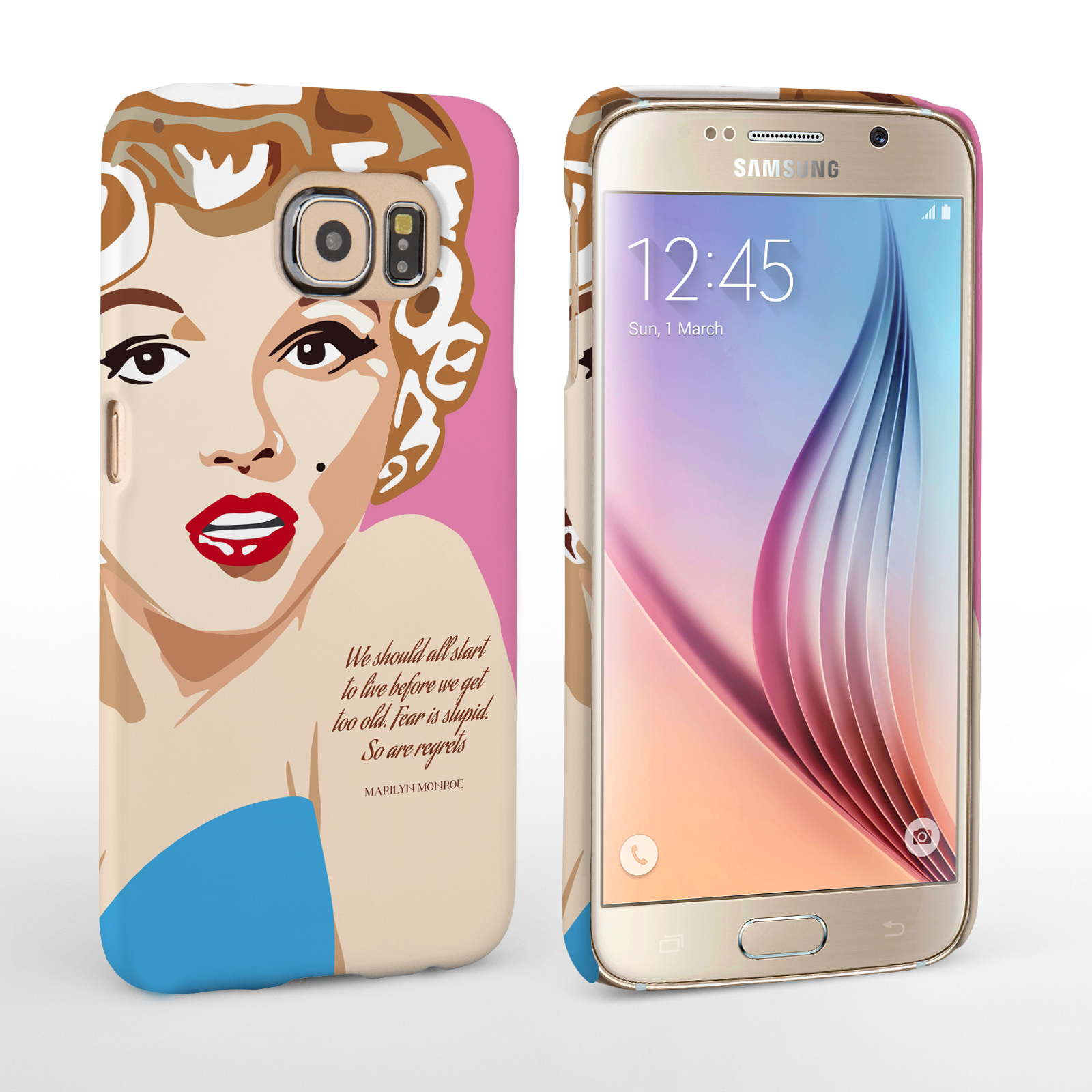 Caseflex Samsung Galaxy S6 Marilyn Monroe ‘Fear is Stupid’ Quote Case