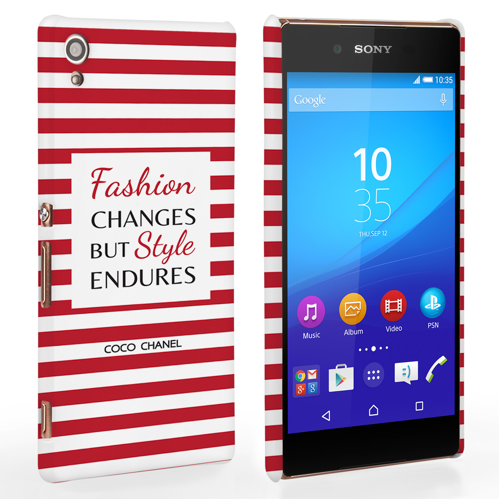 Caseflex Sony Xperia Z3 Plus Chanel ‘Fashion Changes’ Quote Case – Red and White