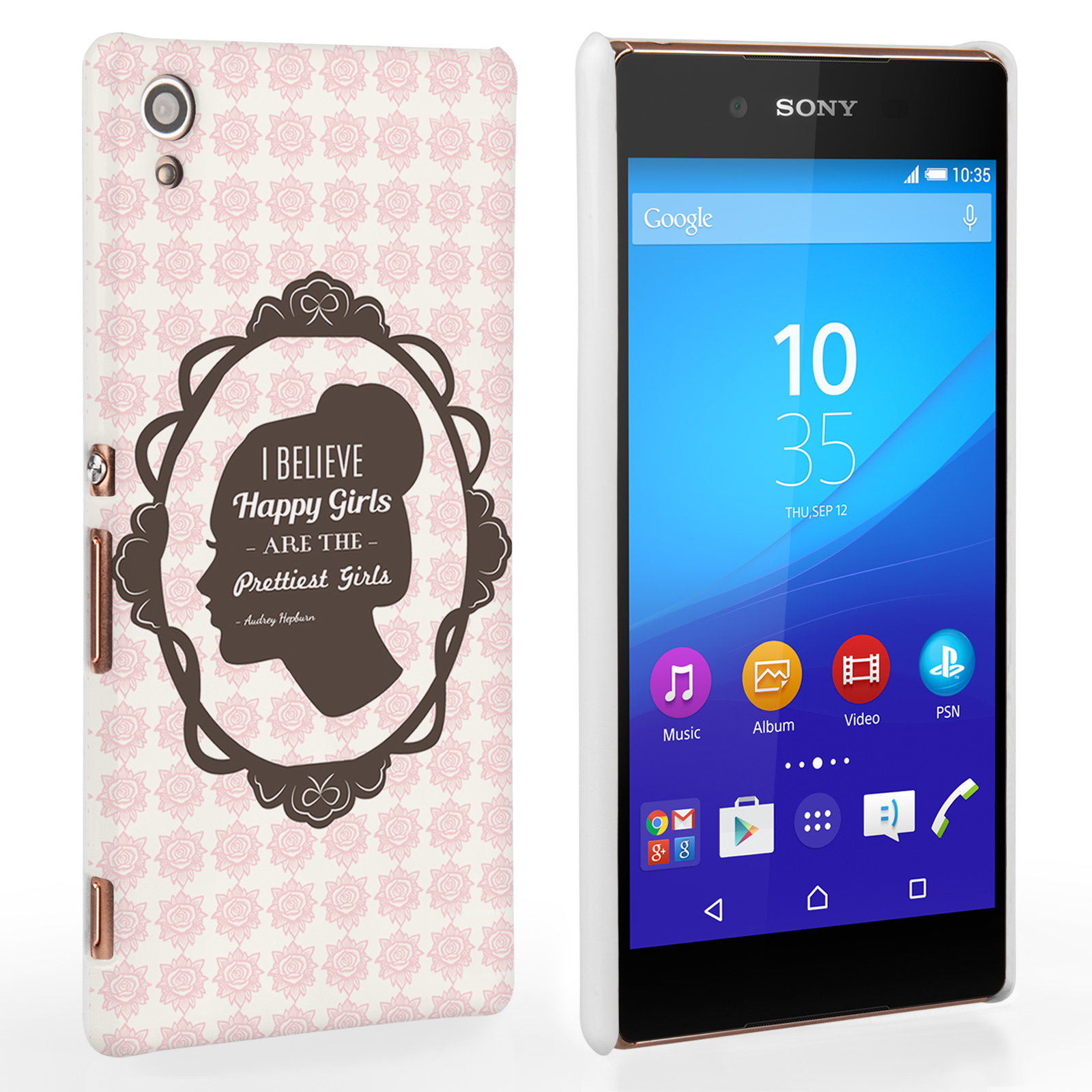 Caseflex Sony Xperia Z3 Plus Audrey Hepburn ‘Happy Girls’ Quote Case
