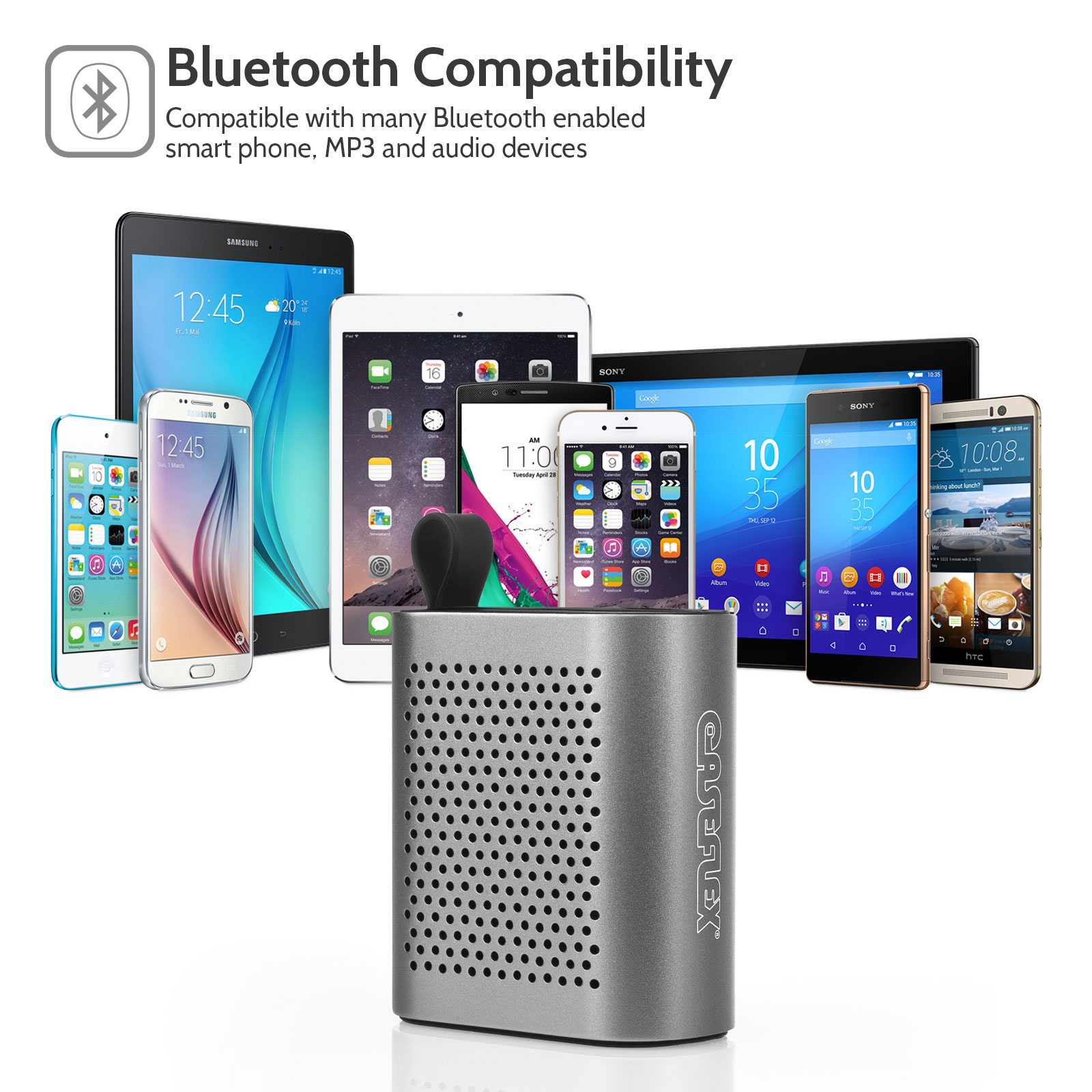 Caseflex Wireless Mini Bluetooth Speaker - Gunmetal
