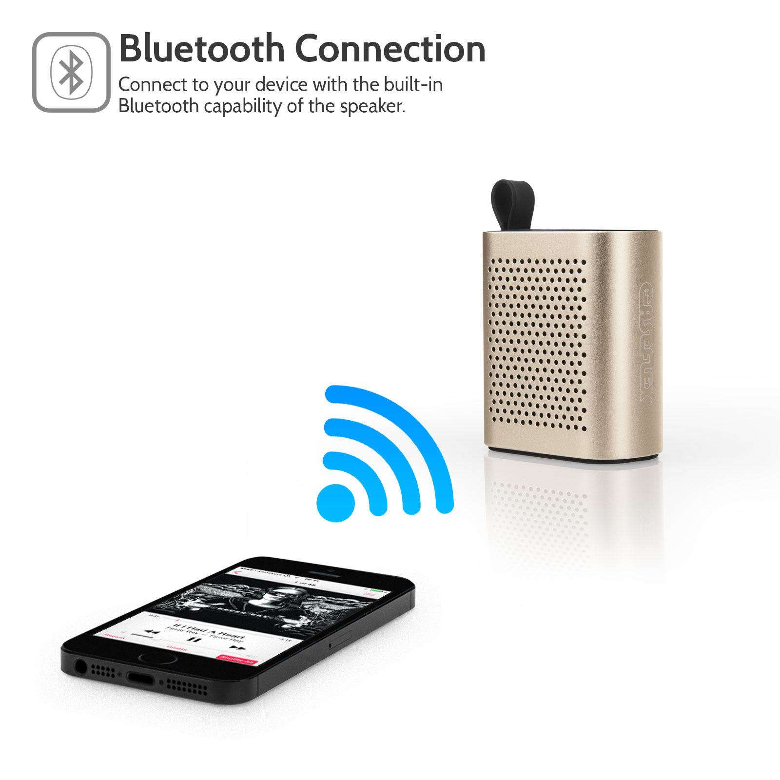 Caseflex Wireless Mini Bluetooth Speaker  - Gold