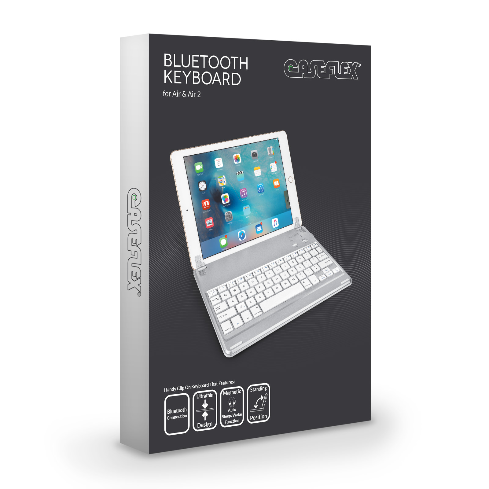 Caseflex iPad Air / Air 2 Keyboard - Silver