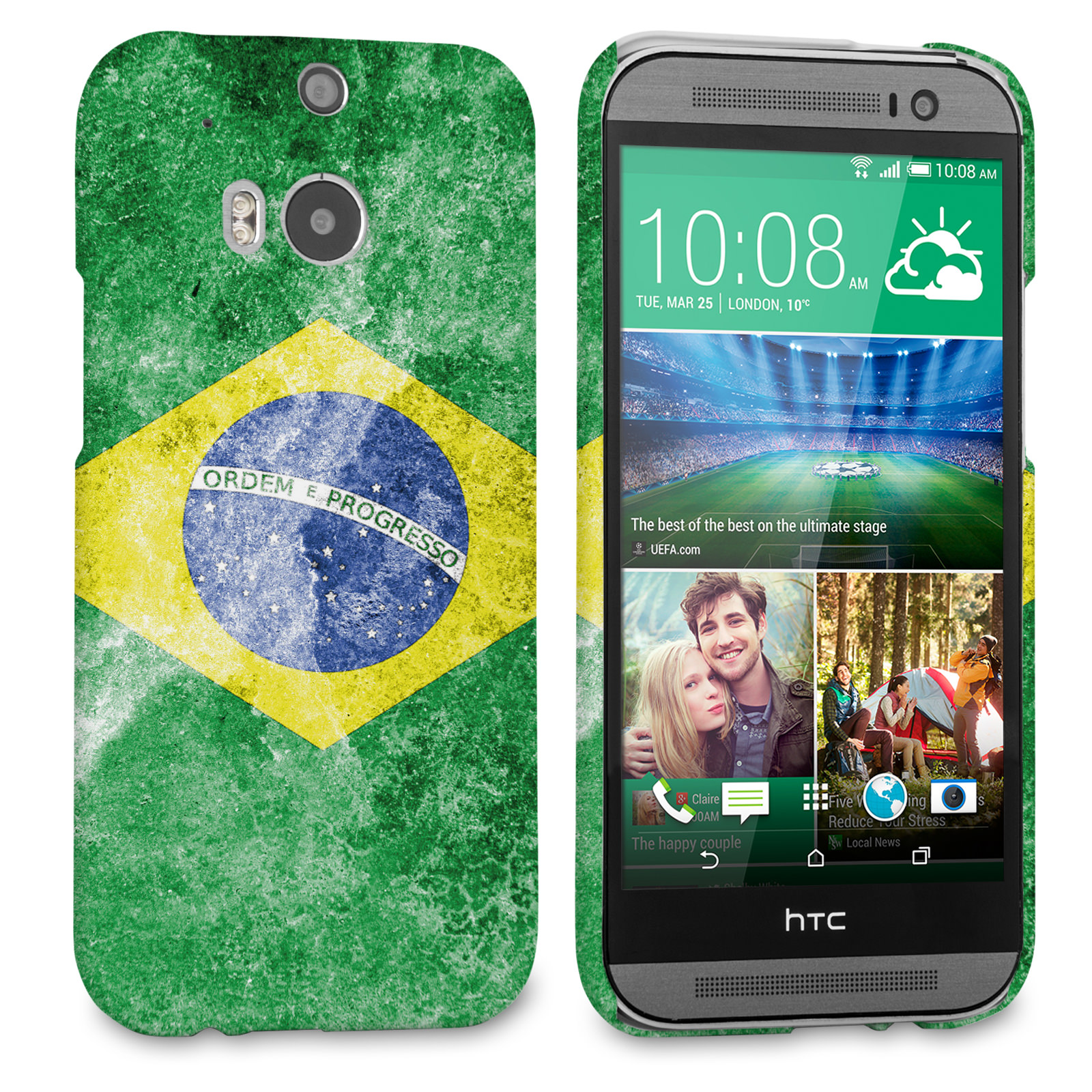 Caseflex HTC One M8 Retro Brazil Flag Case