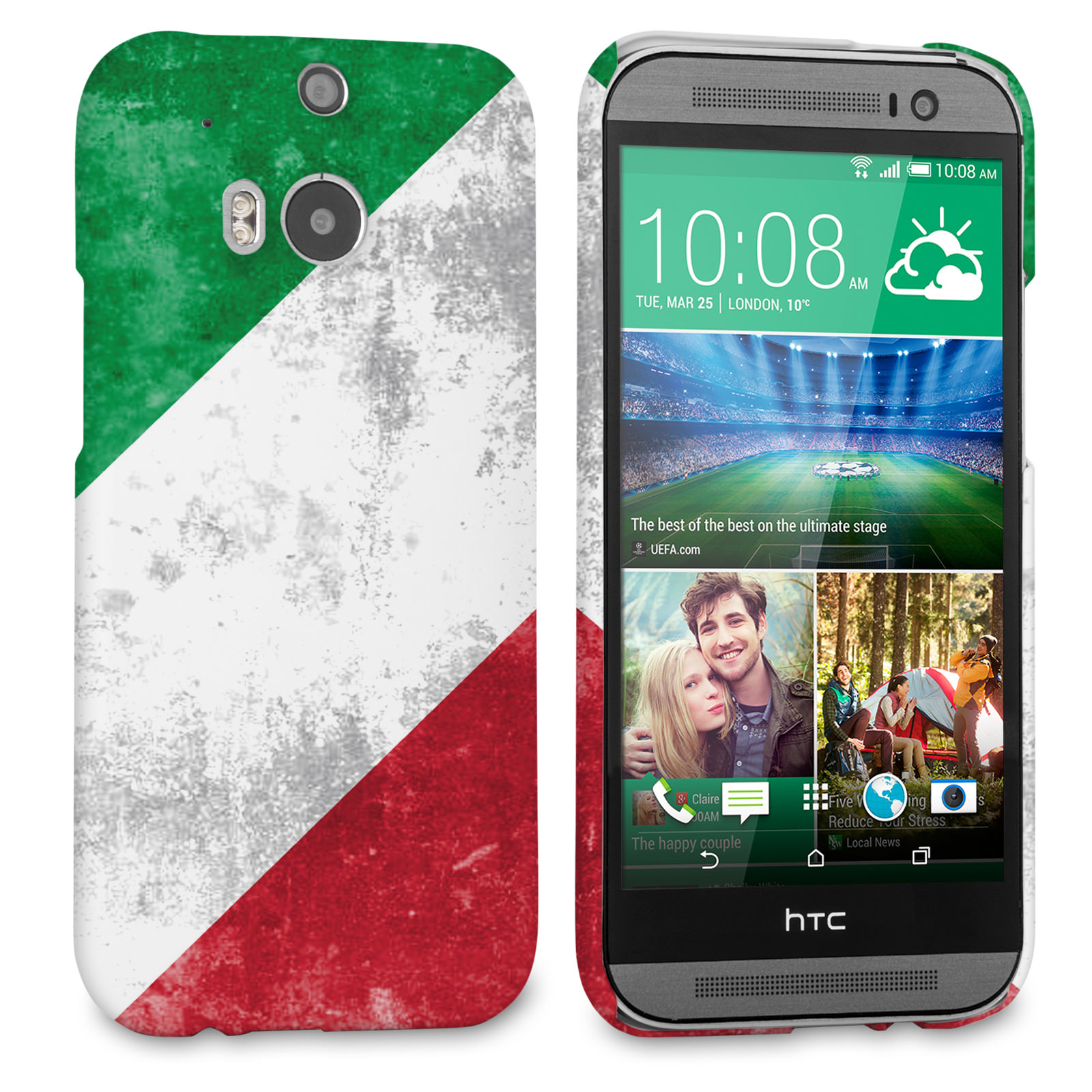 Caseflex HTC One M8 Retro Italy Flag Case