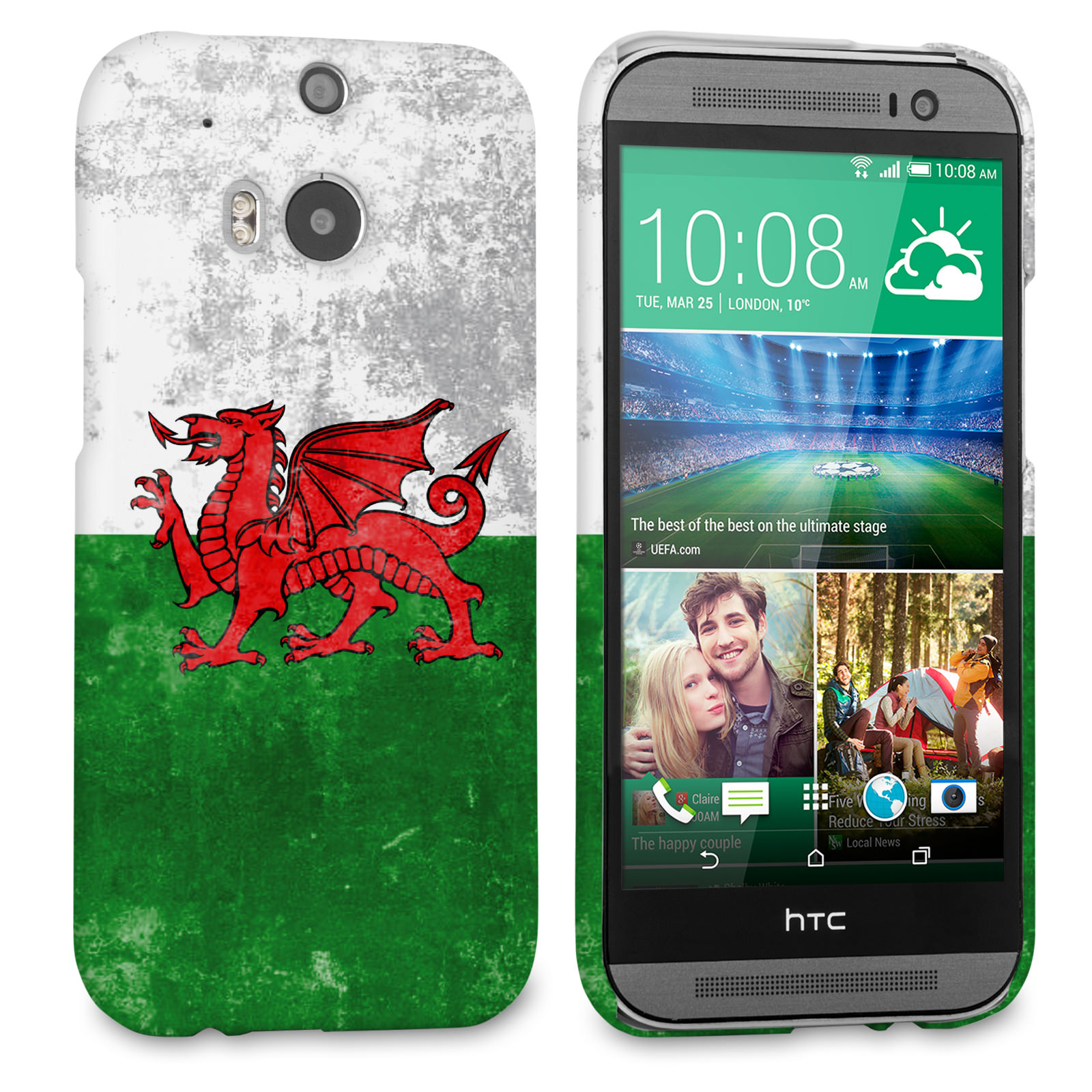 Caseflex HTC One M8 Retro Wales Flag Case