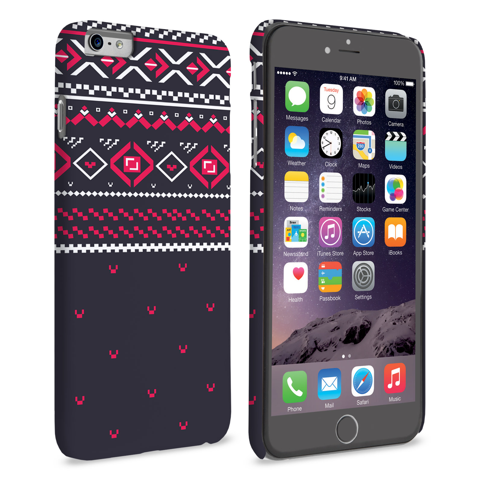 Caseflex iPhone 6 and 6s Plus Fairisle Case – Grey and Red Half Pattern