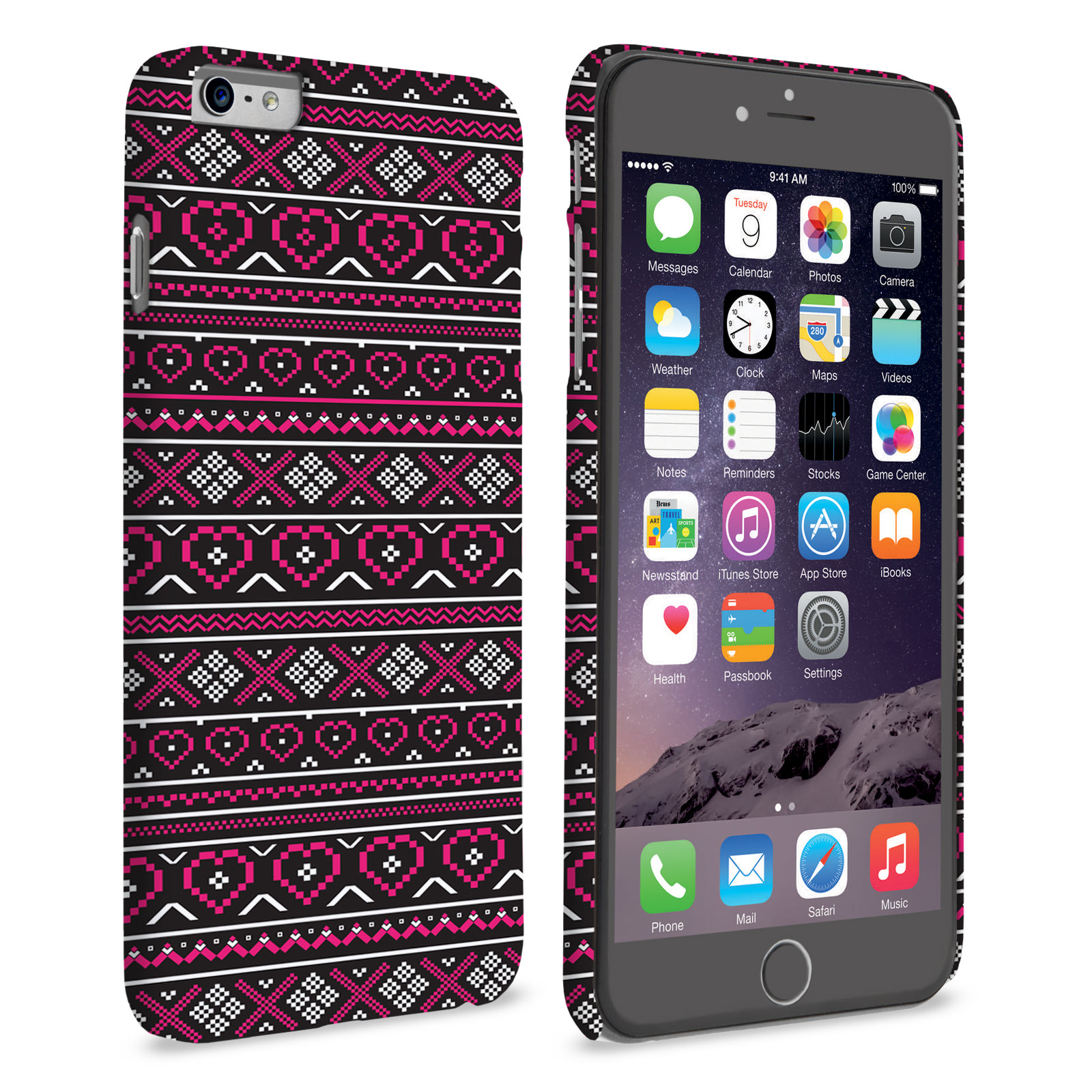 Caseflex iPhone 6 and 6s Plus Fairisle Case – Pink and Black