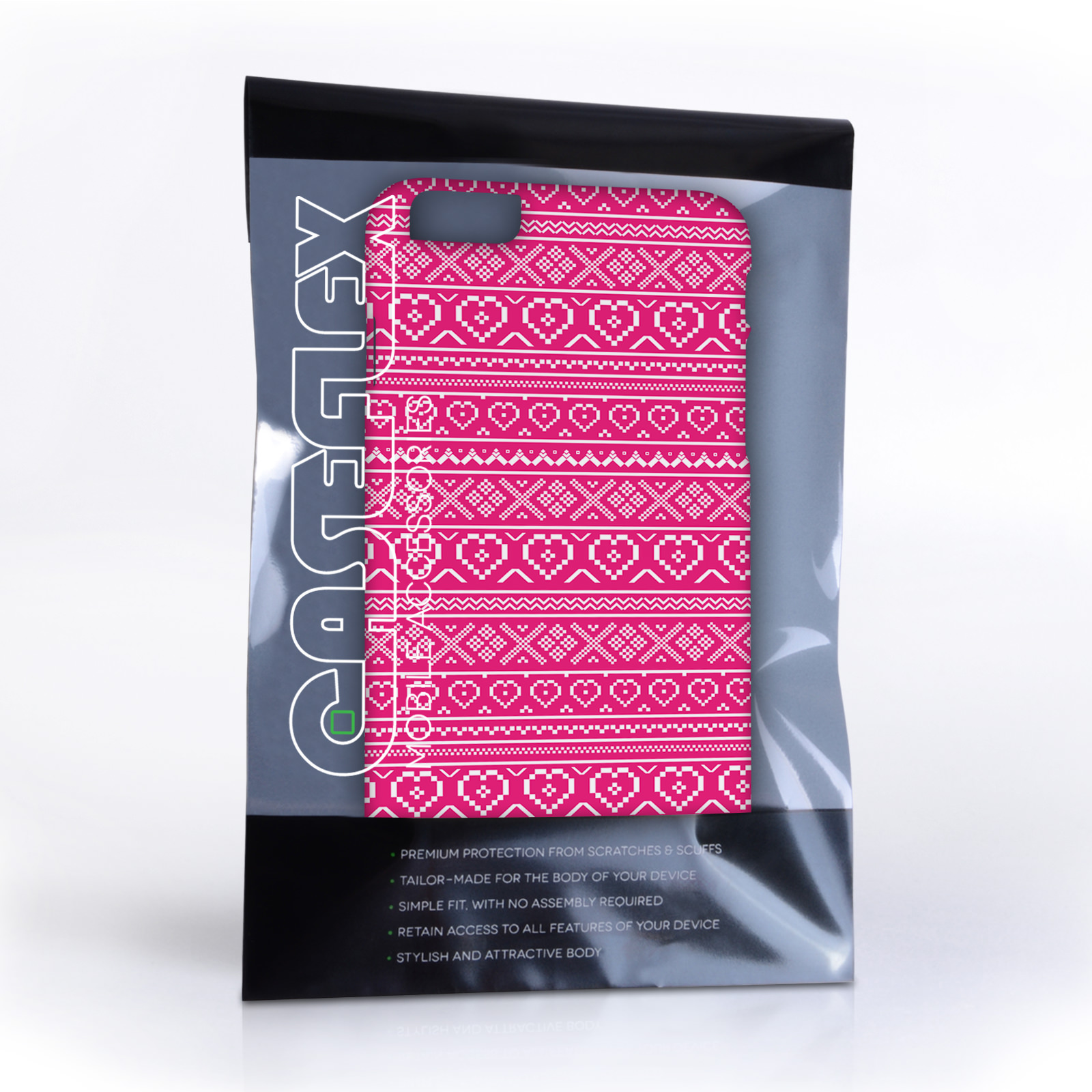Caseflex iPhone 6 and 6s Plus Fairisle Case – Pink and White