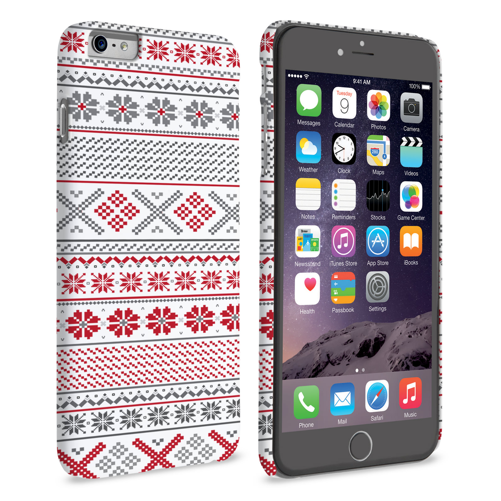 Caseflex iPhone 6 and 6s Plus Fairisle Case – Red, White and Grey