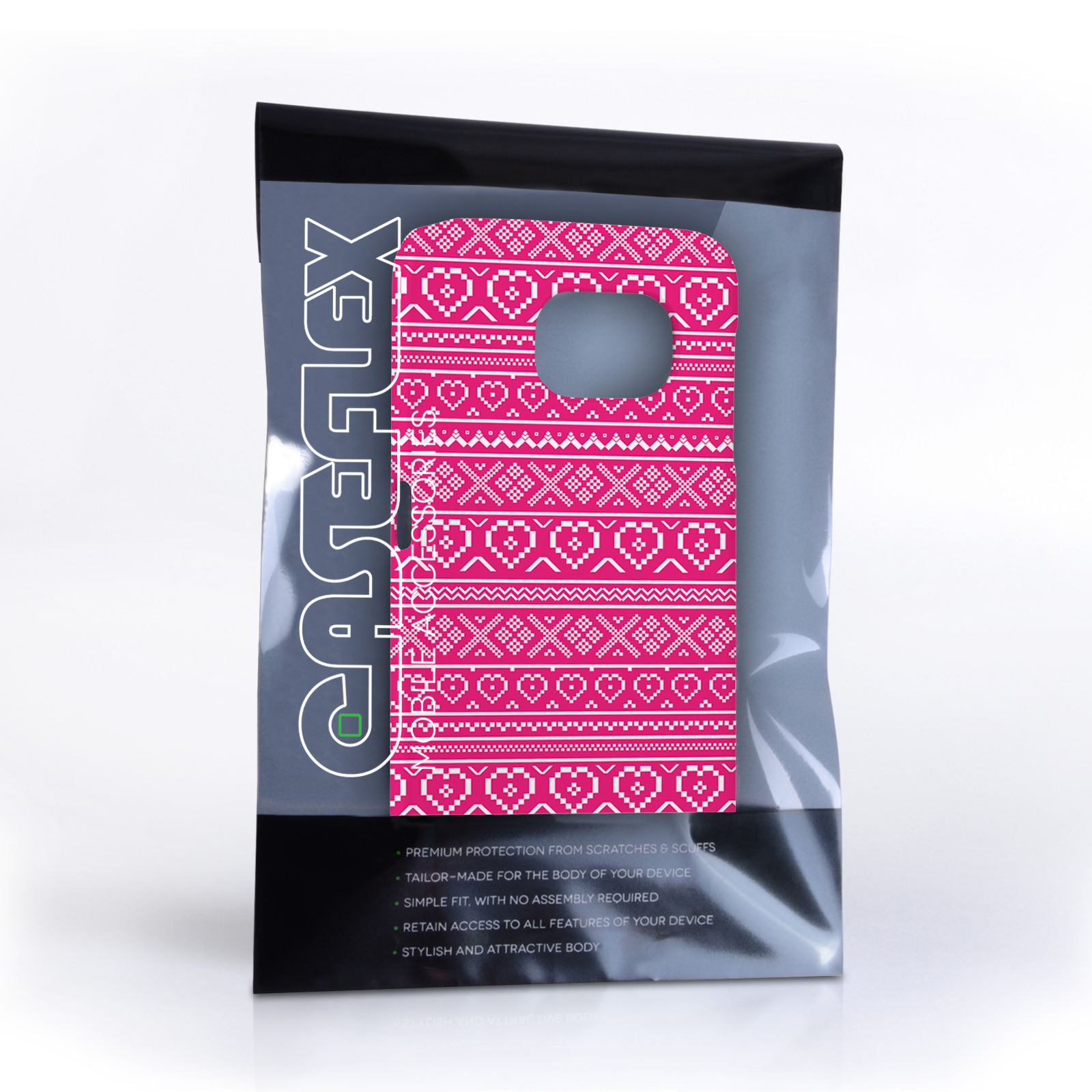 Caseflex Samsung Galaxy S6 Fairisle Case – Pink and White