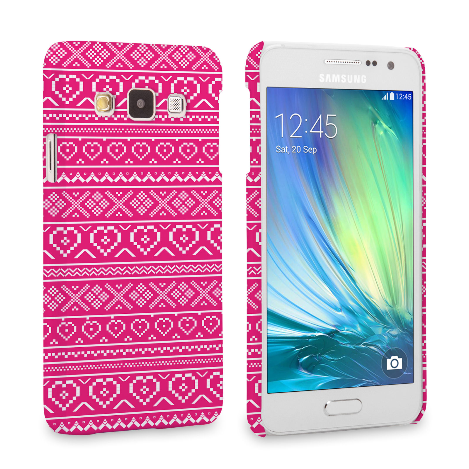 Caseflex Samsung Galaxy A3 Fairisle Case – Pink and White