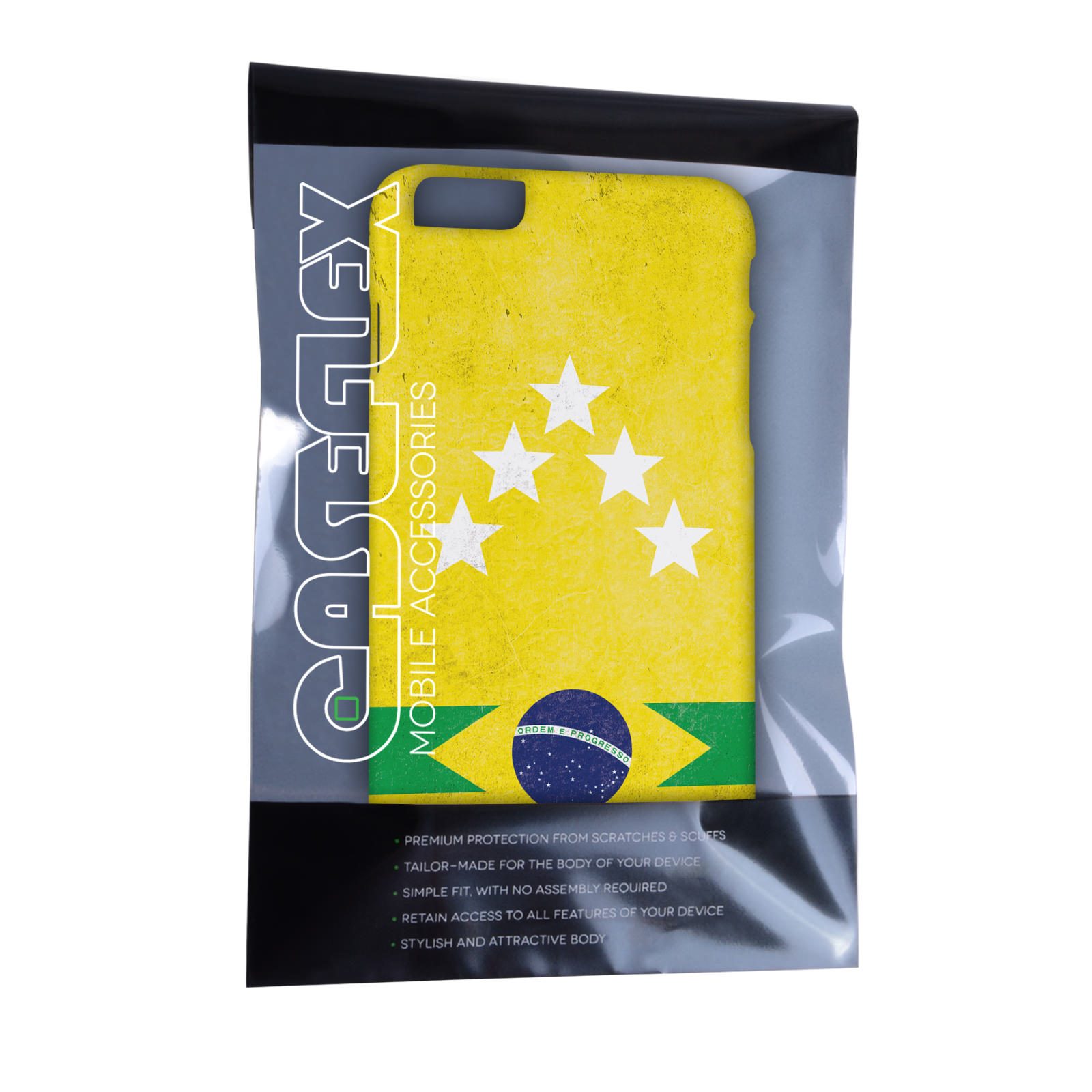 Caseflex iPhone 6 Plus and 6s Plus Brazil 5-Star Retro World Cup Case