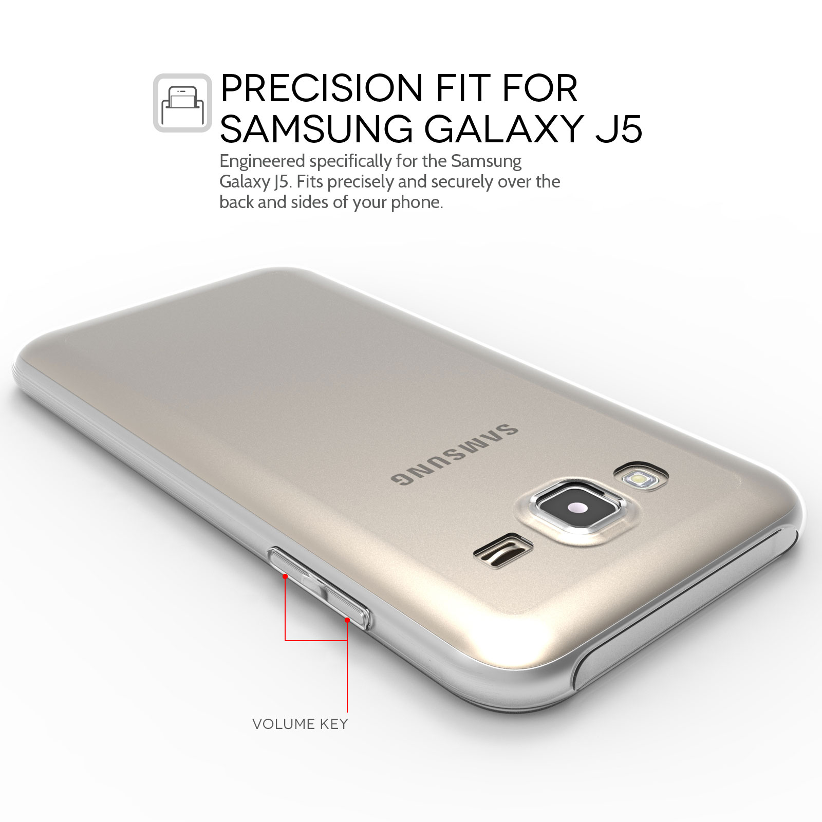 Yousave Accessories Samsung Galaxy J5 0.6mm Ultra-Thin Clear Gel Case