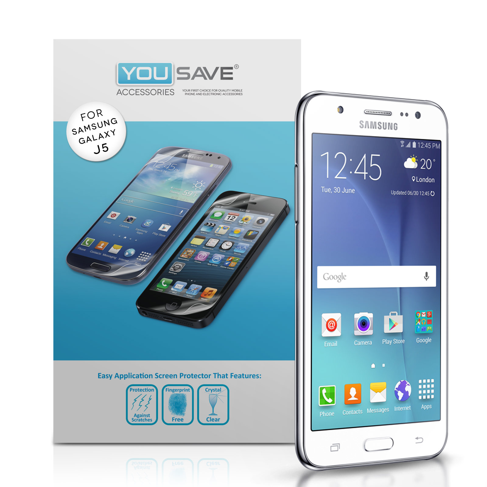 Yousave Accessories Samsung Galaxy J5 Screen Protectors x5
