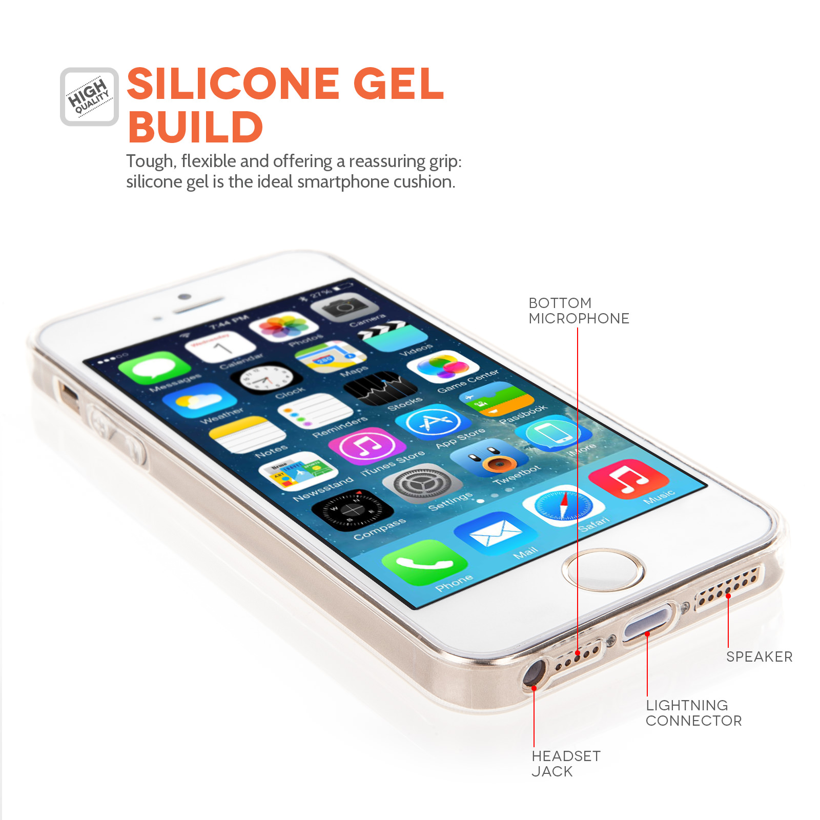 Yousave Accessories iPhone 5 / 5S Ultra Thin Clear Gel Case