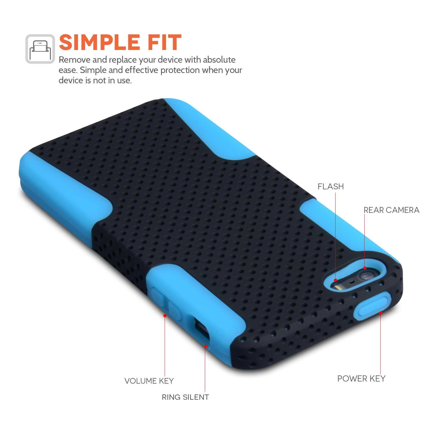 YouSave Accessories iPhone 5 / 5S Mesh Combo Case - Blue 