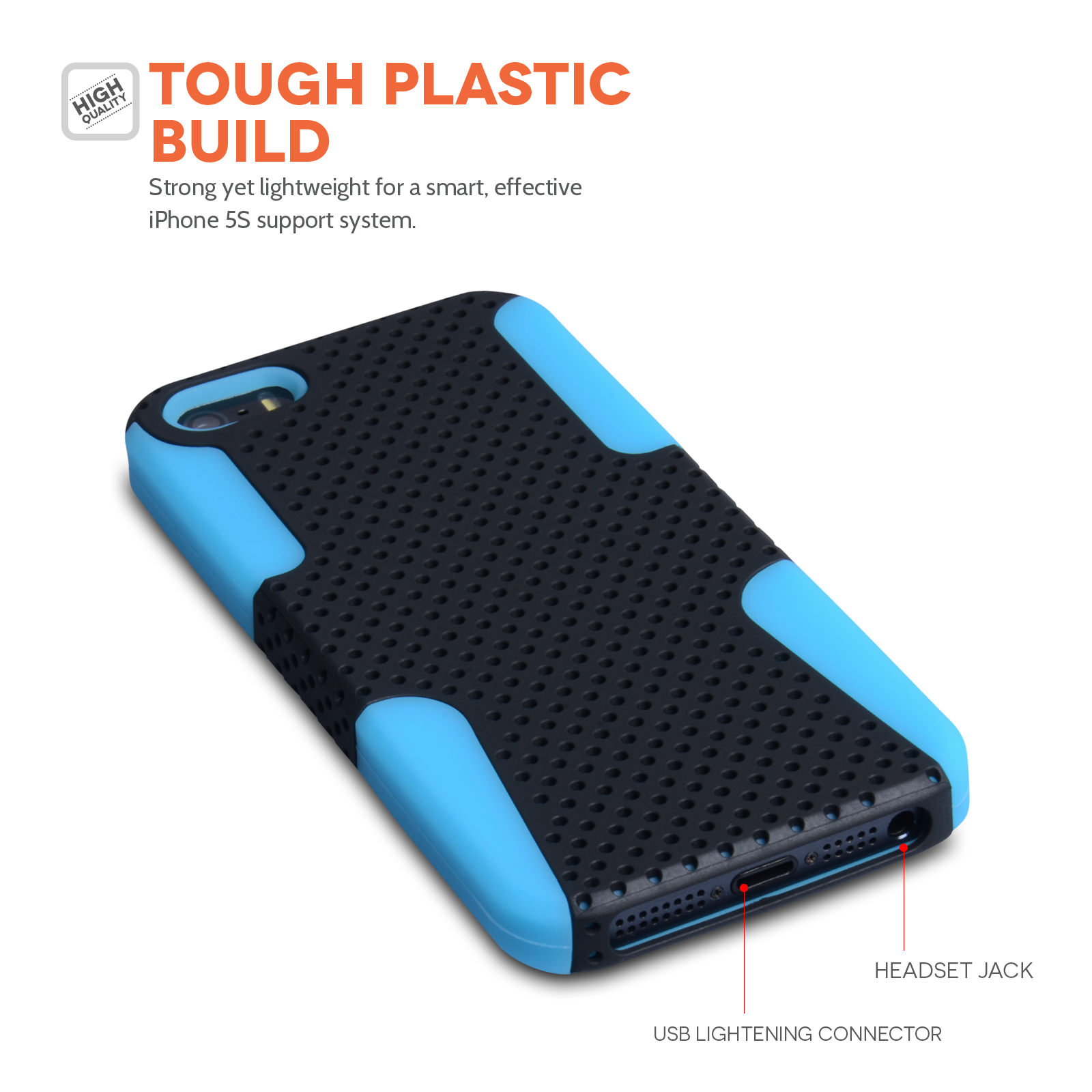 YouSave Accessories iPhone 5 / 5S Mesh Combo Case - Blue 