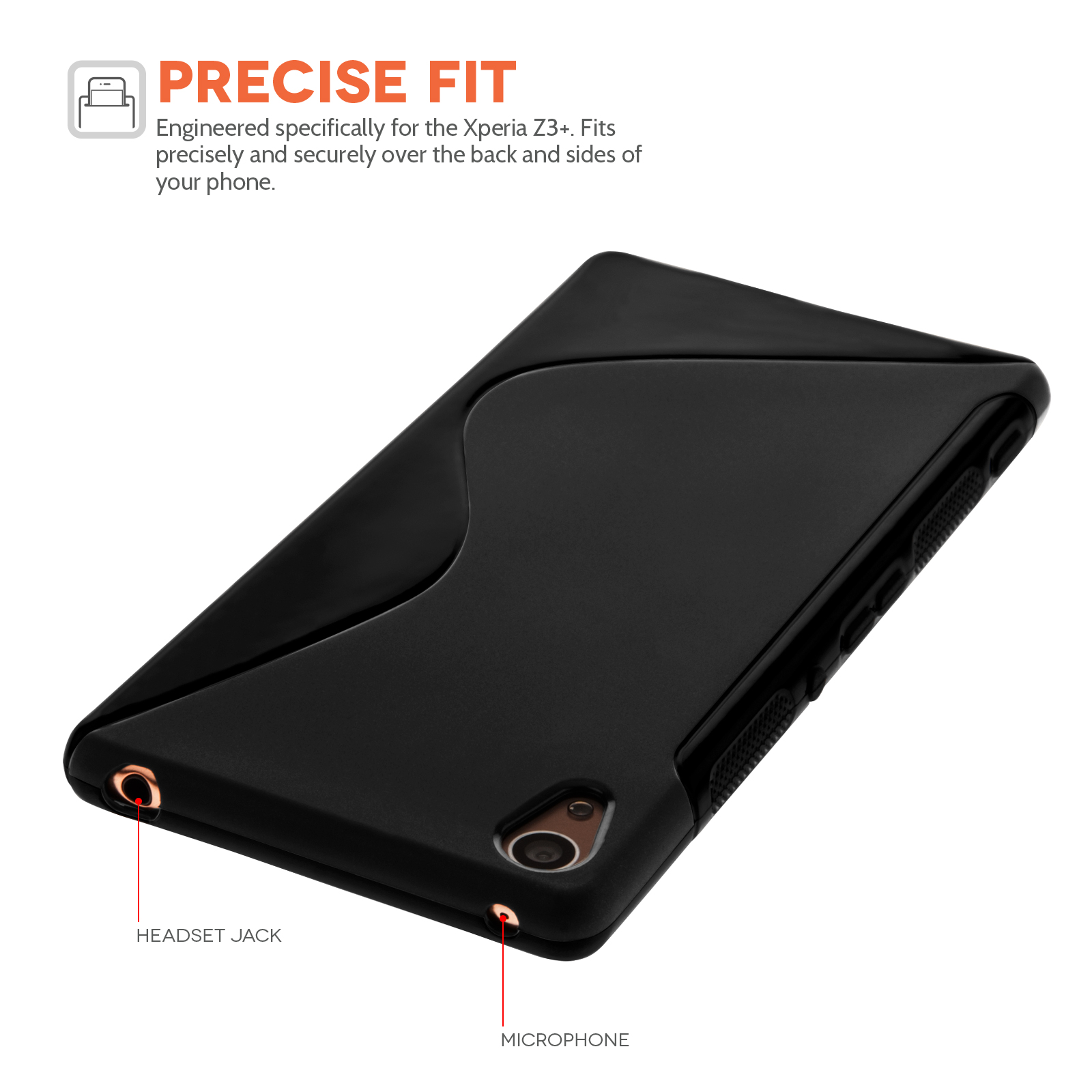 Caseflex Sony Xperia Z3+ Silicone Gel S-Line Case - Black