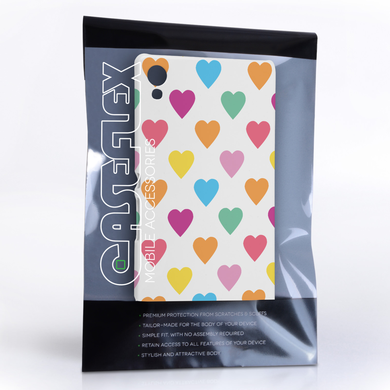 Caseflex Sony Xperia Z3+ Polka Hearts Pastel Case