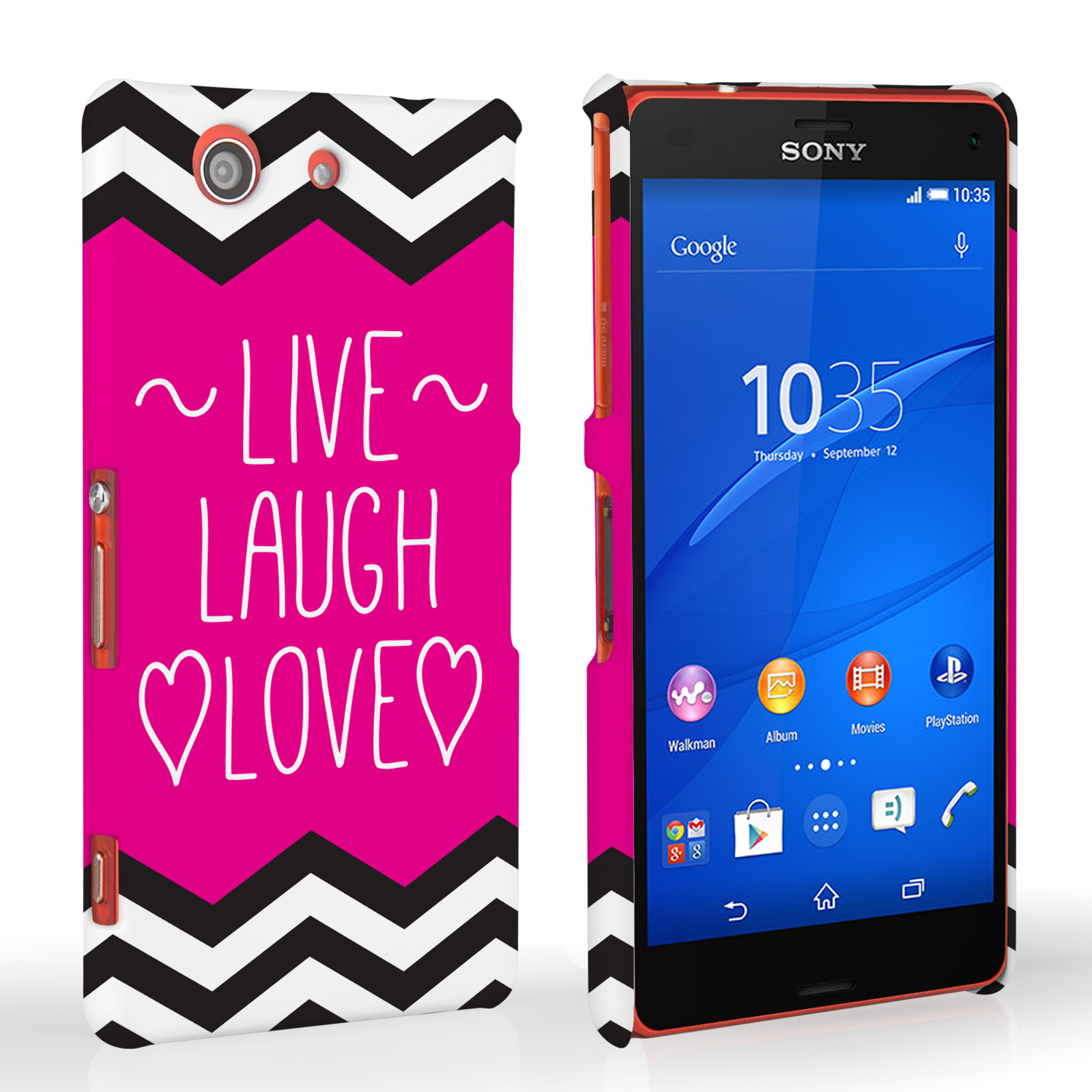 Caseflex Sony Xperia Z3 Compact Live Laugh Love Heart Case