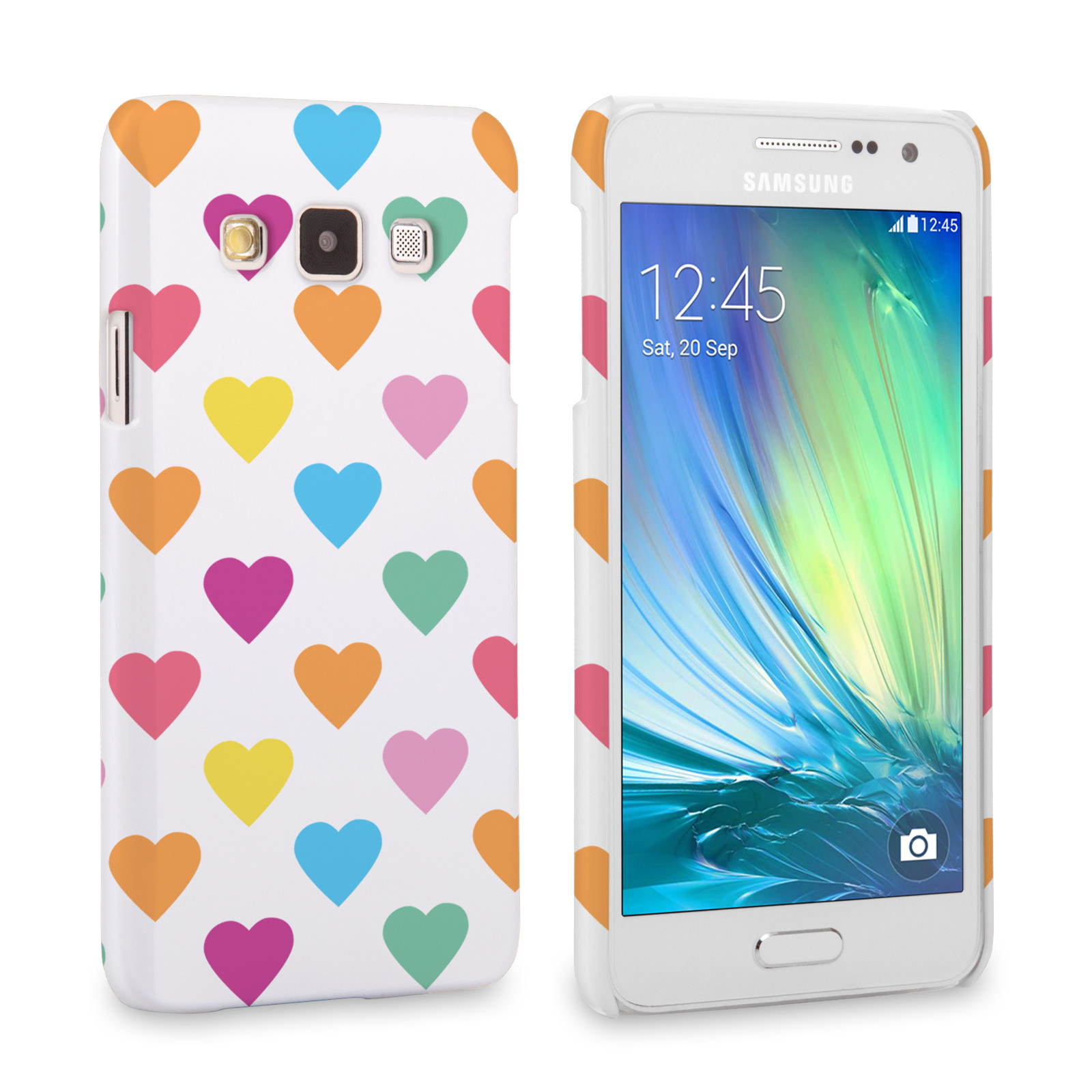 Caseflex Samsung Galaxy A3 Polka Hearts Pastel Case