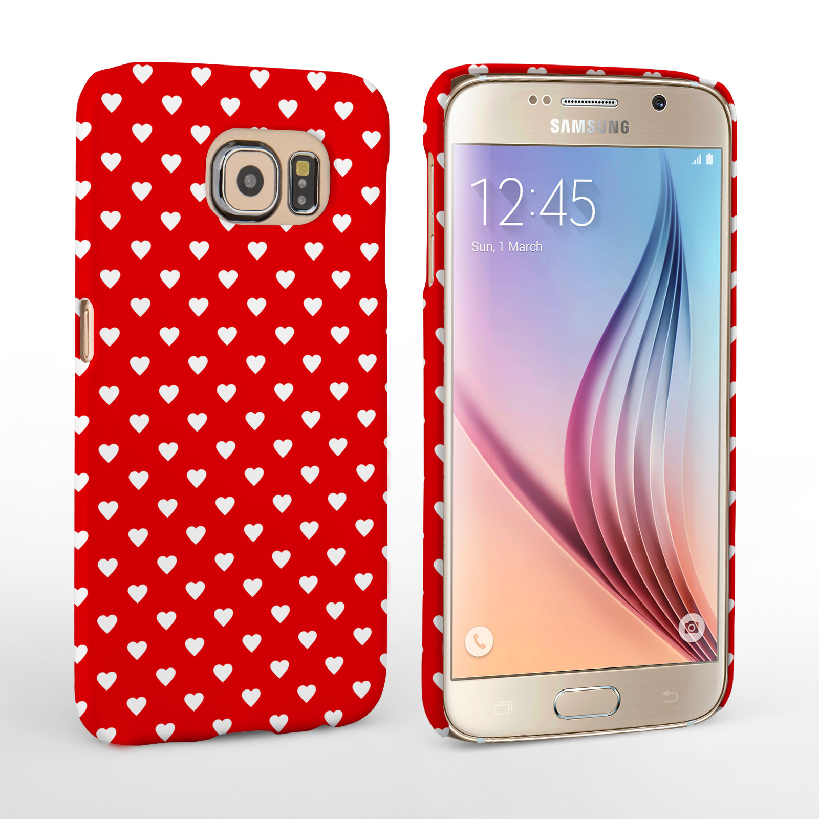 Caseflex Samsung Galaxy S6 Cute Hearts Case - Red
