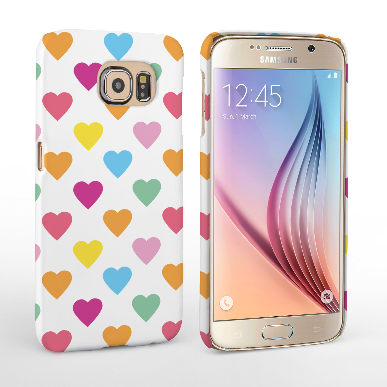 Caseflex Samsung Galaxy S6 Polka Hearts Pastel Case