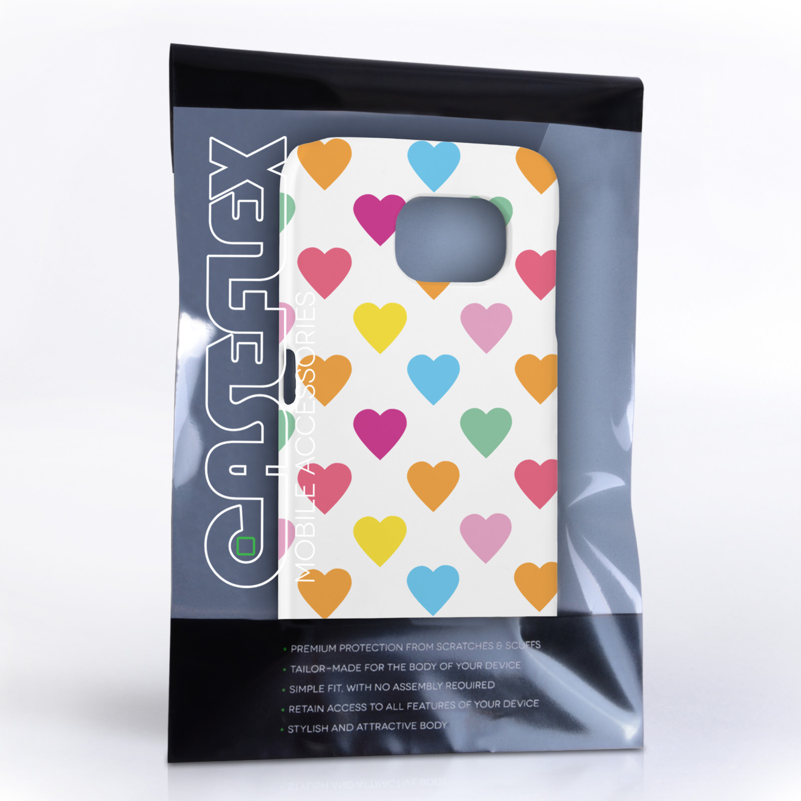 Caseflex Samsung Galaxy S6 Polka Hearts Pastel Case