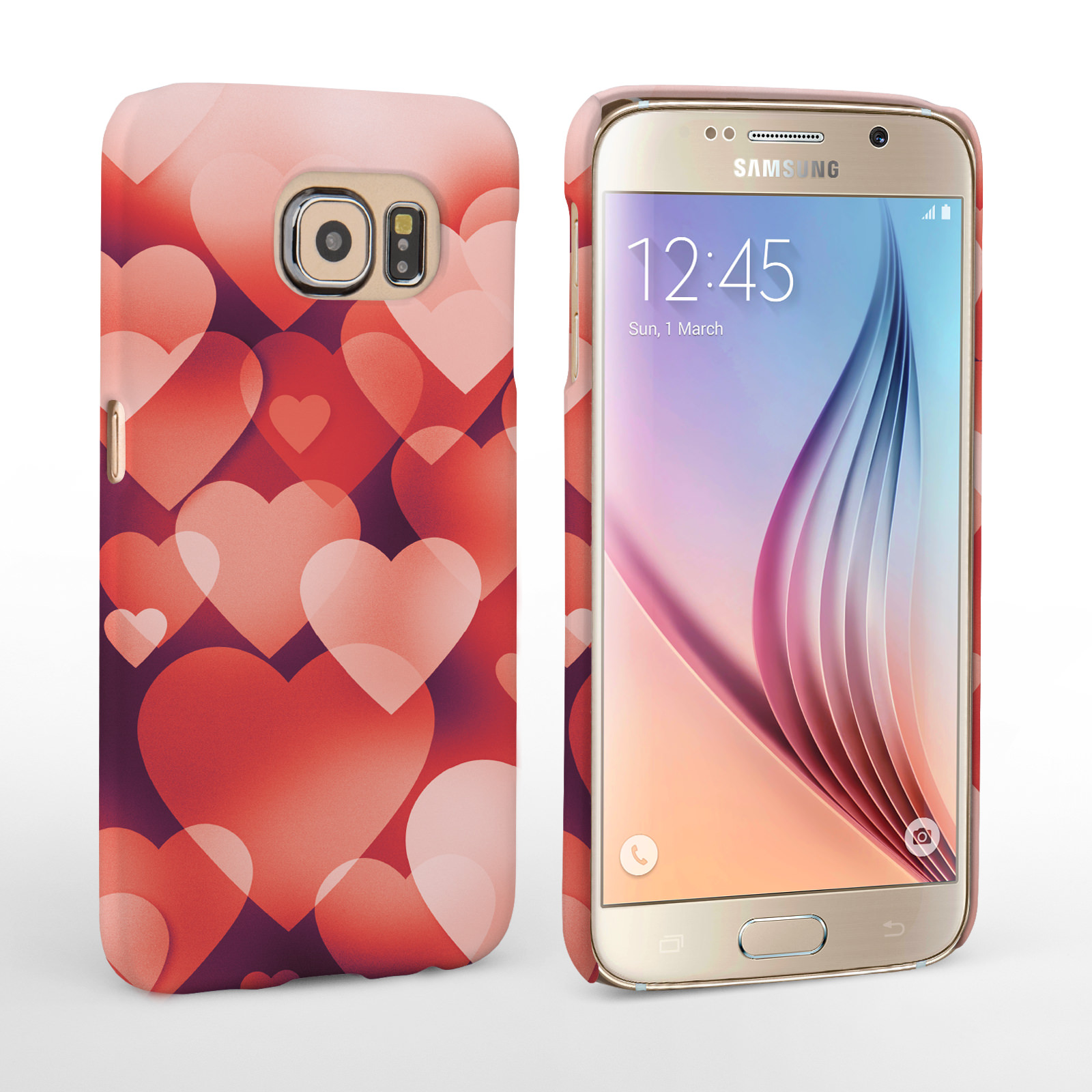 Caseflex Samsung Galaxy S6 Shimmering Hearts Case - Red
