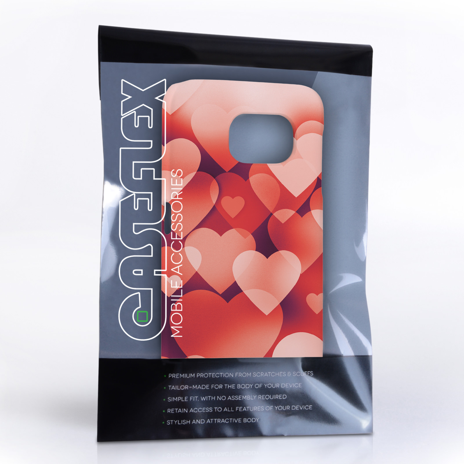 Caseflex Samsung Galaxy S6 Shimmering Hearts Case - Red