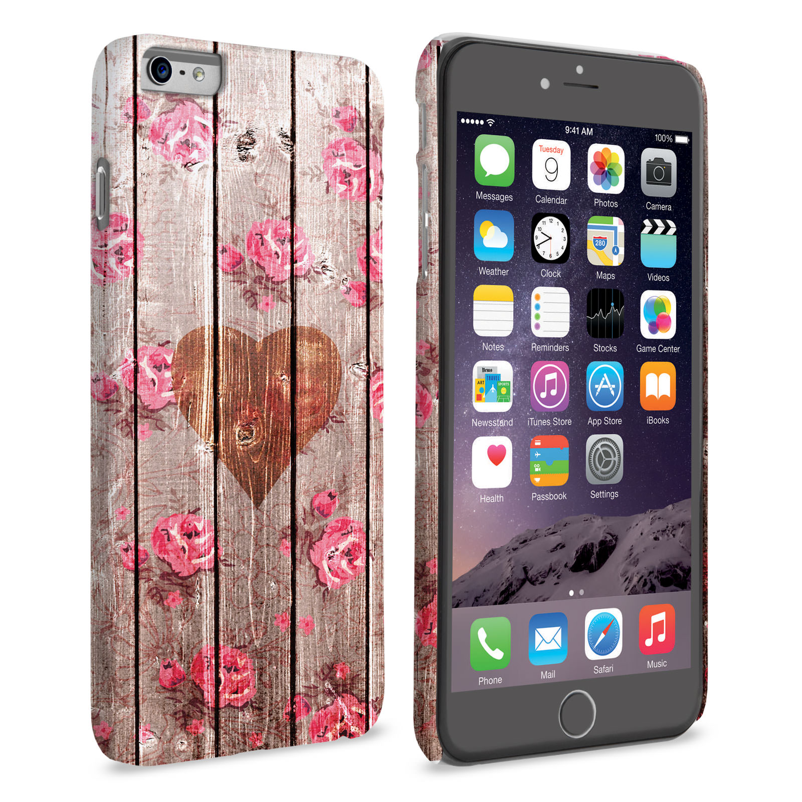 Caseflex iPhone 6 Plus and 6s Plus Vintage Wooden Heart Case