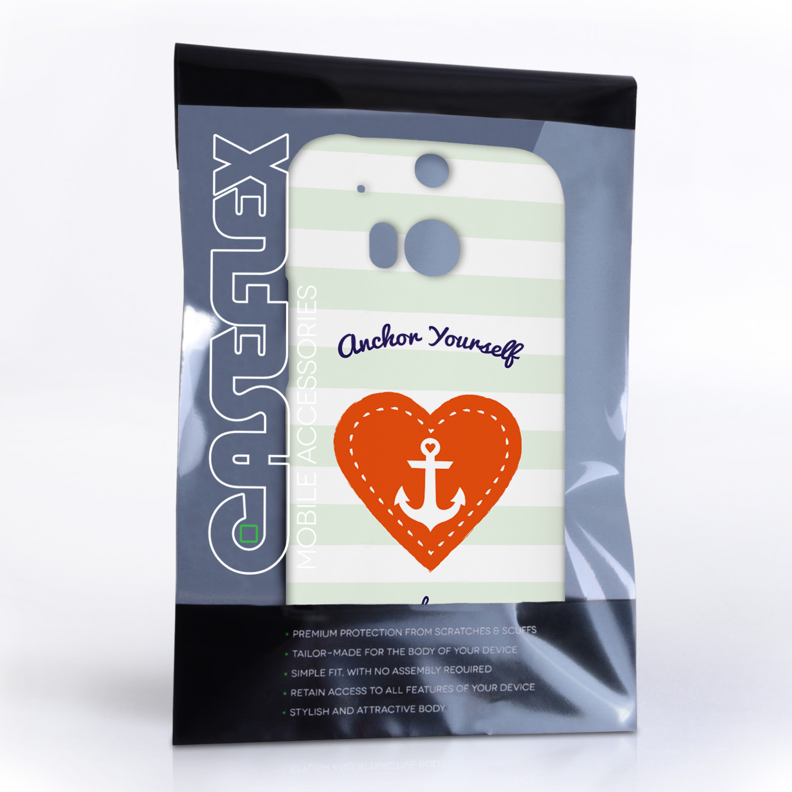 Caseflex HTC One M8 Anchor Love Heart Case