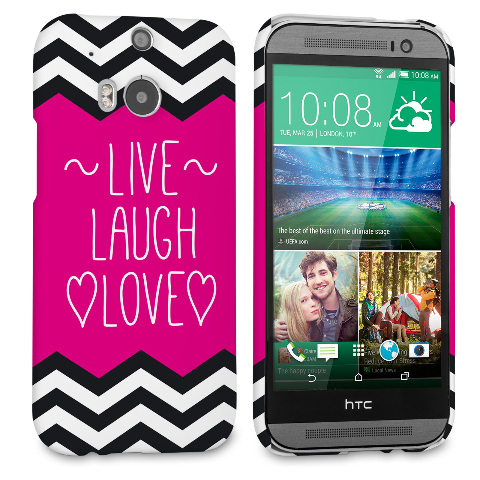 Caseflex HTC One M8 Live Laugh Love Heart Case