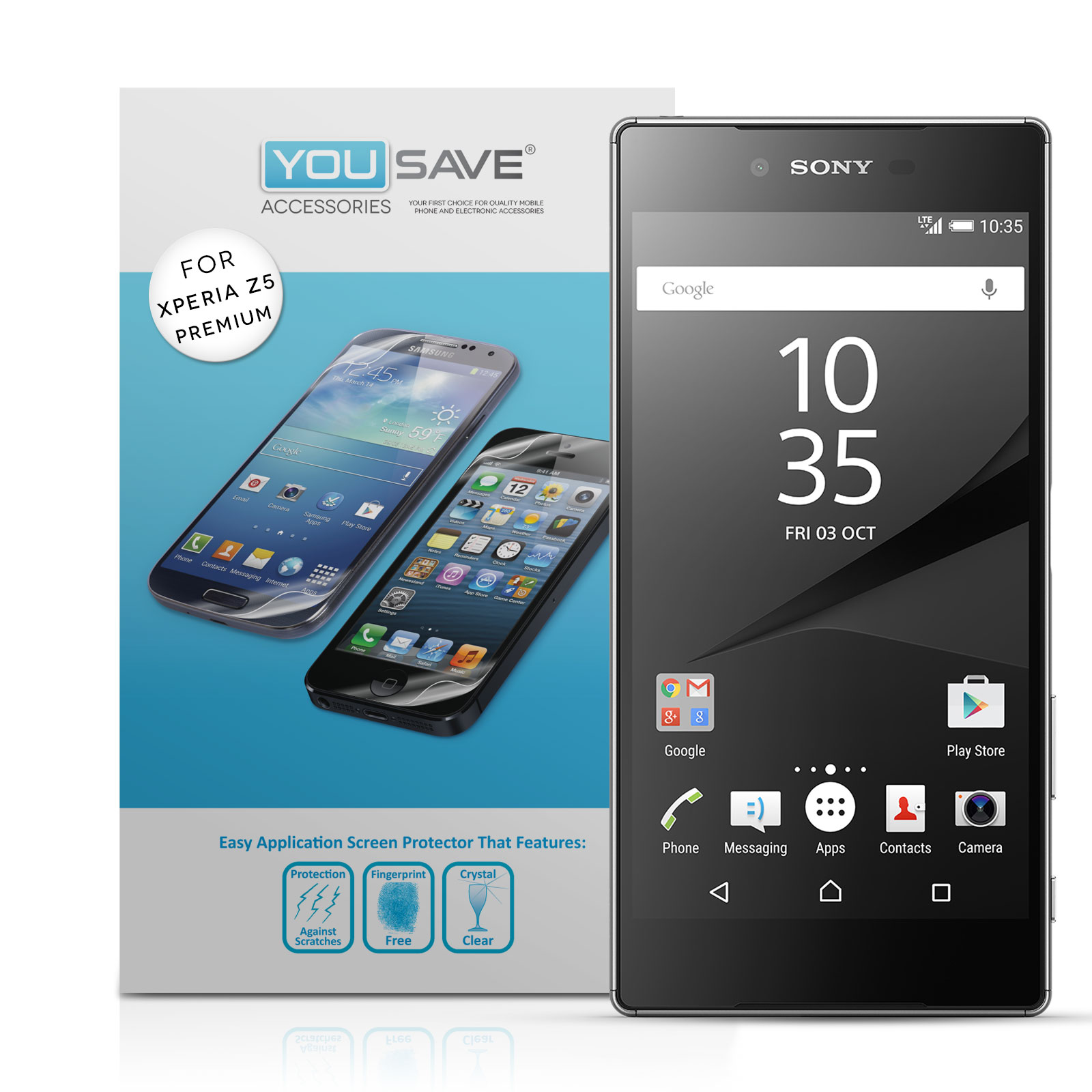 Yousave Accessories Sony Xperia Z5 Premium Screen Protectors x5