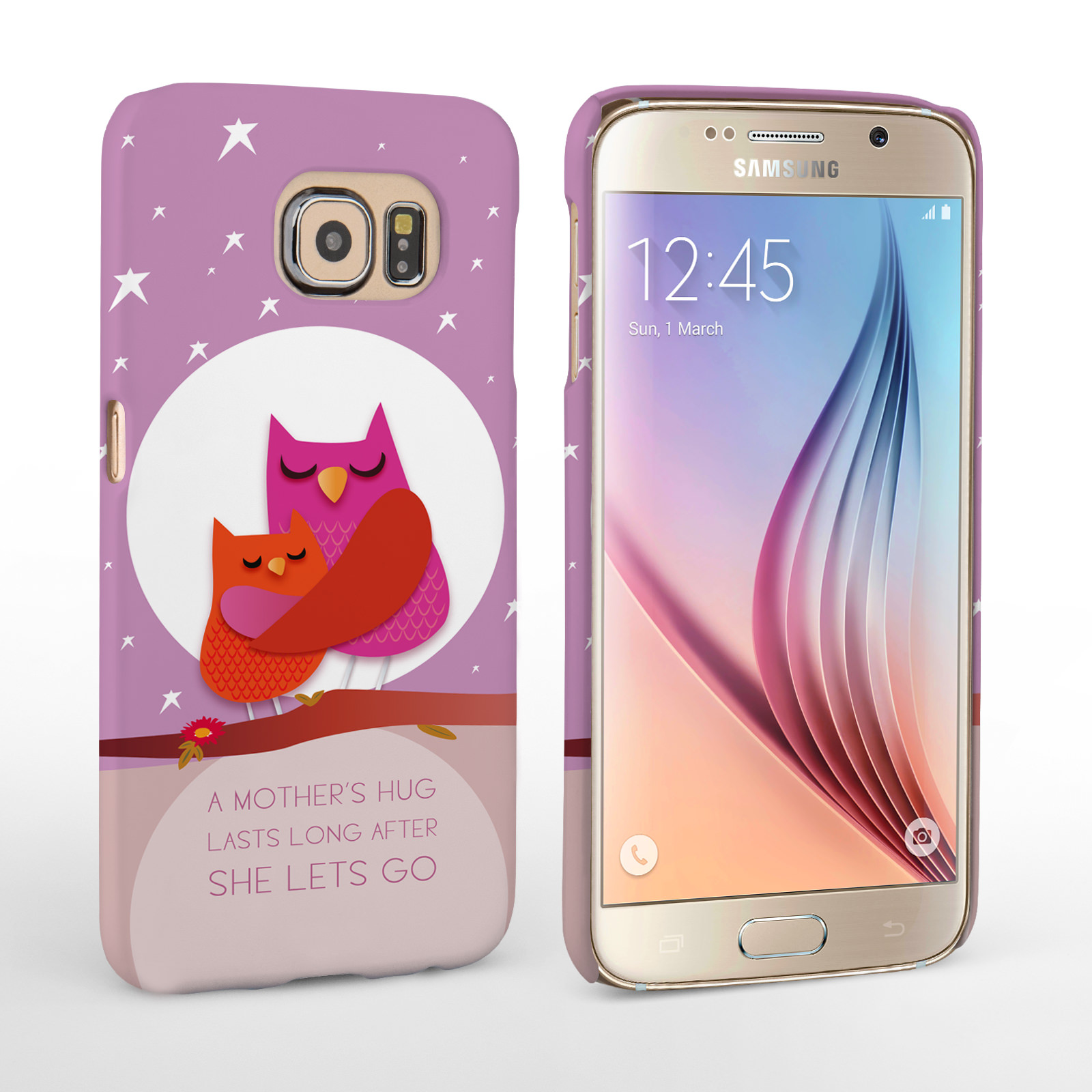 Caseflex Samsung Galaxy S6 Mummy Owl Hard Case – Purple and Pink