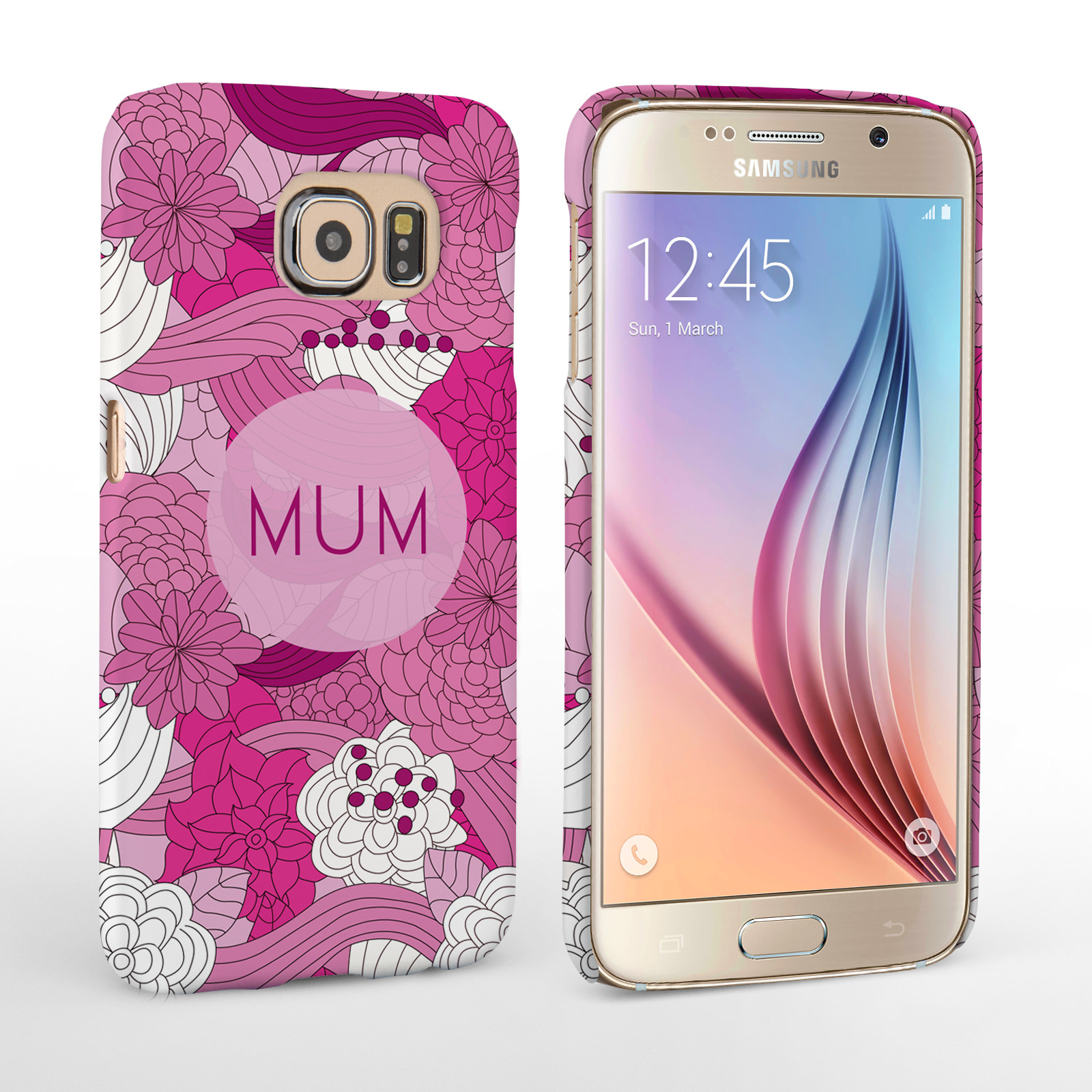 Caseflex Samsung Galaxy S6 Retro Swirl Mum Case – Pink
