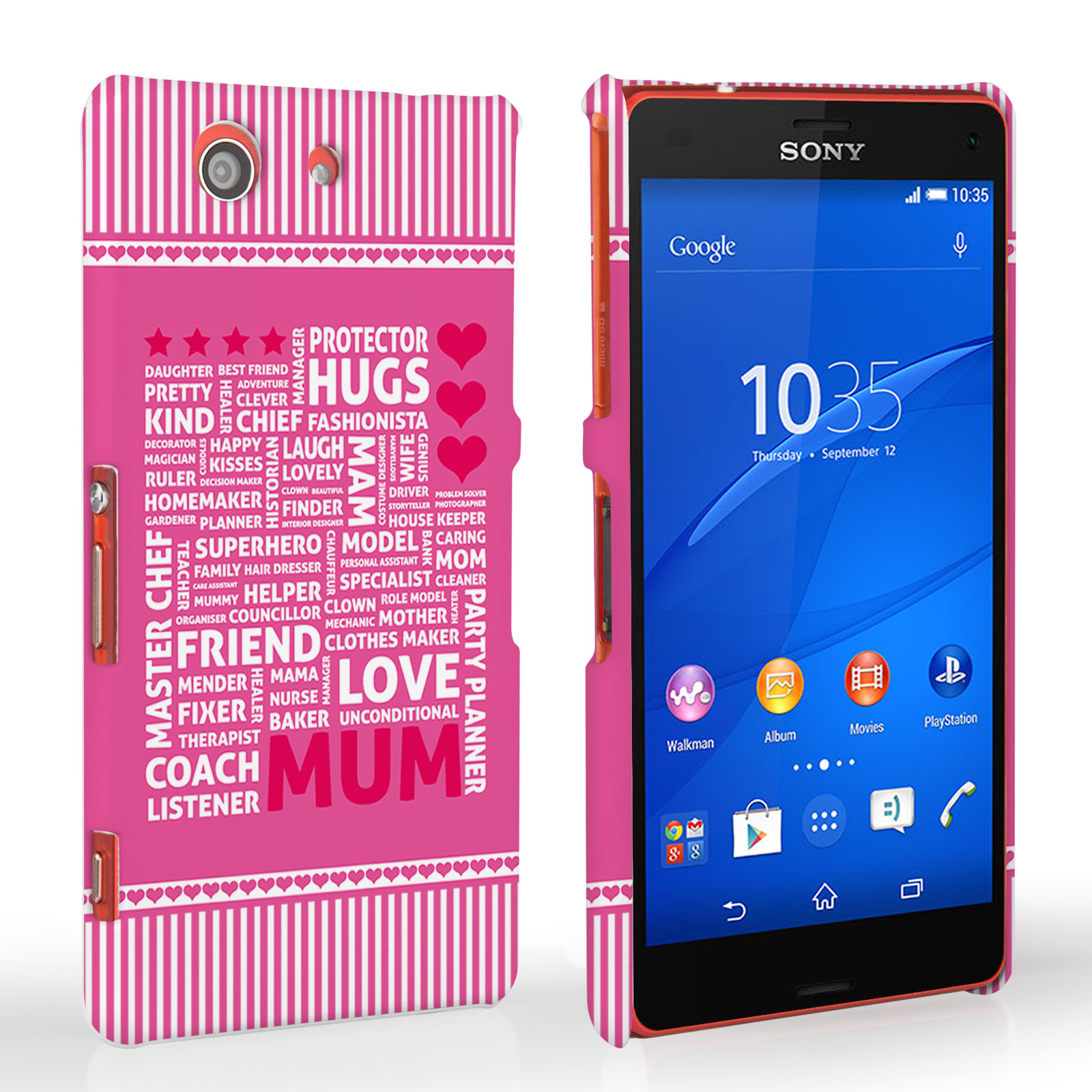 Caseflex Sony Xperia Z3 Compact Mum Word Collage Hard Case – Pink