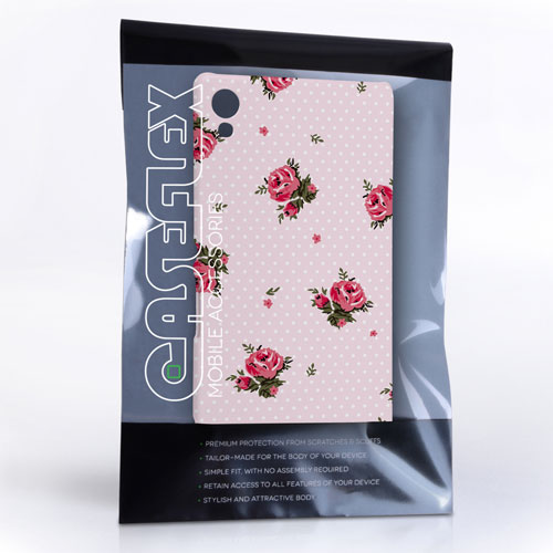 Caseflex Sony Xperia Z3 Plus Vintage Roses Polka Dot Wallpaper Hard Case – Pink