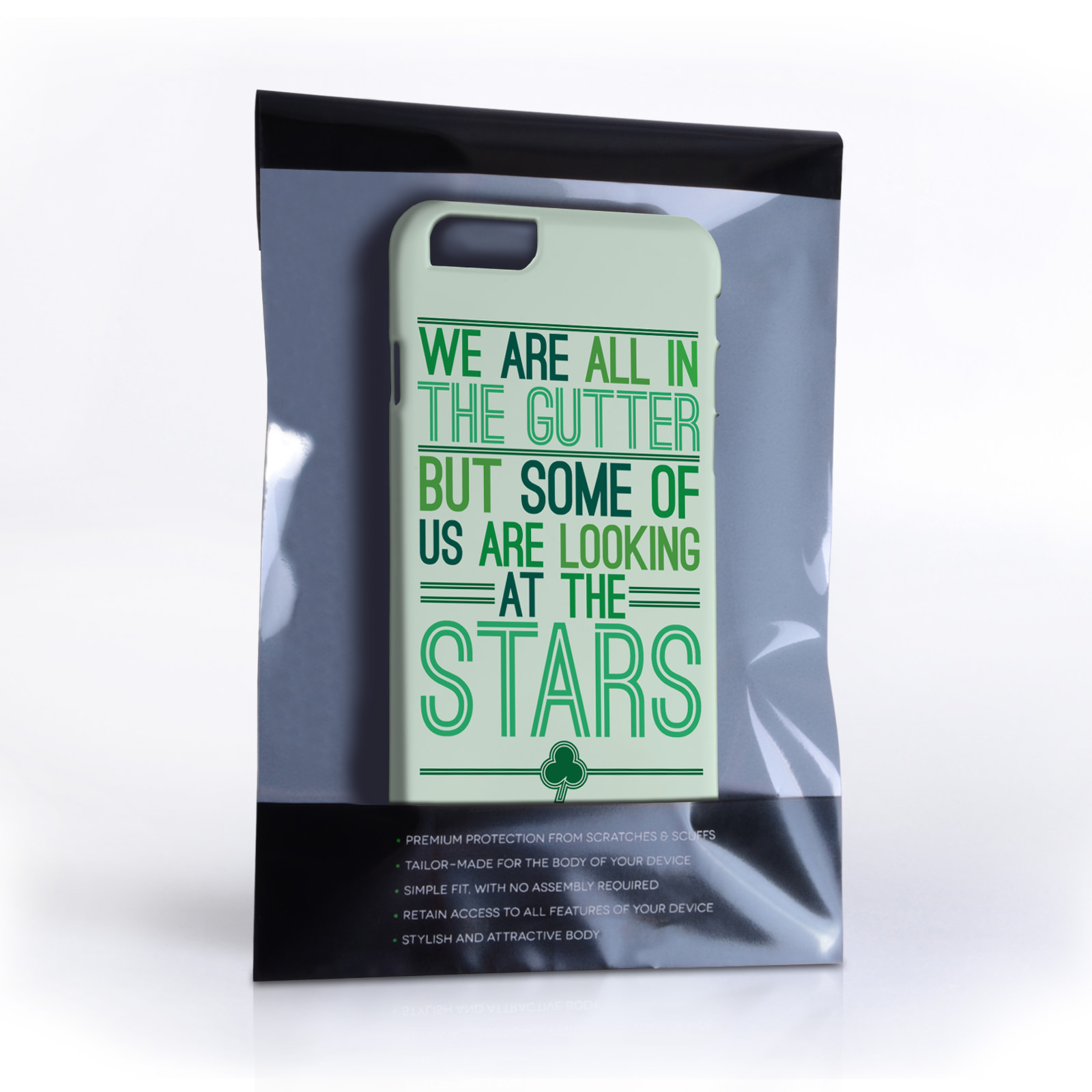 Caseflex iPhone 6 and 6s Wilde Stars Quote Hard Case – White and Green