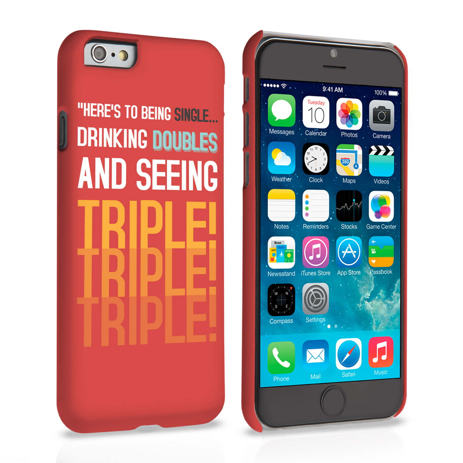 Caseflex iPhone 6 and 6s Single, Double, Triple Quote Hard Case – Red