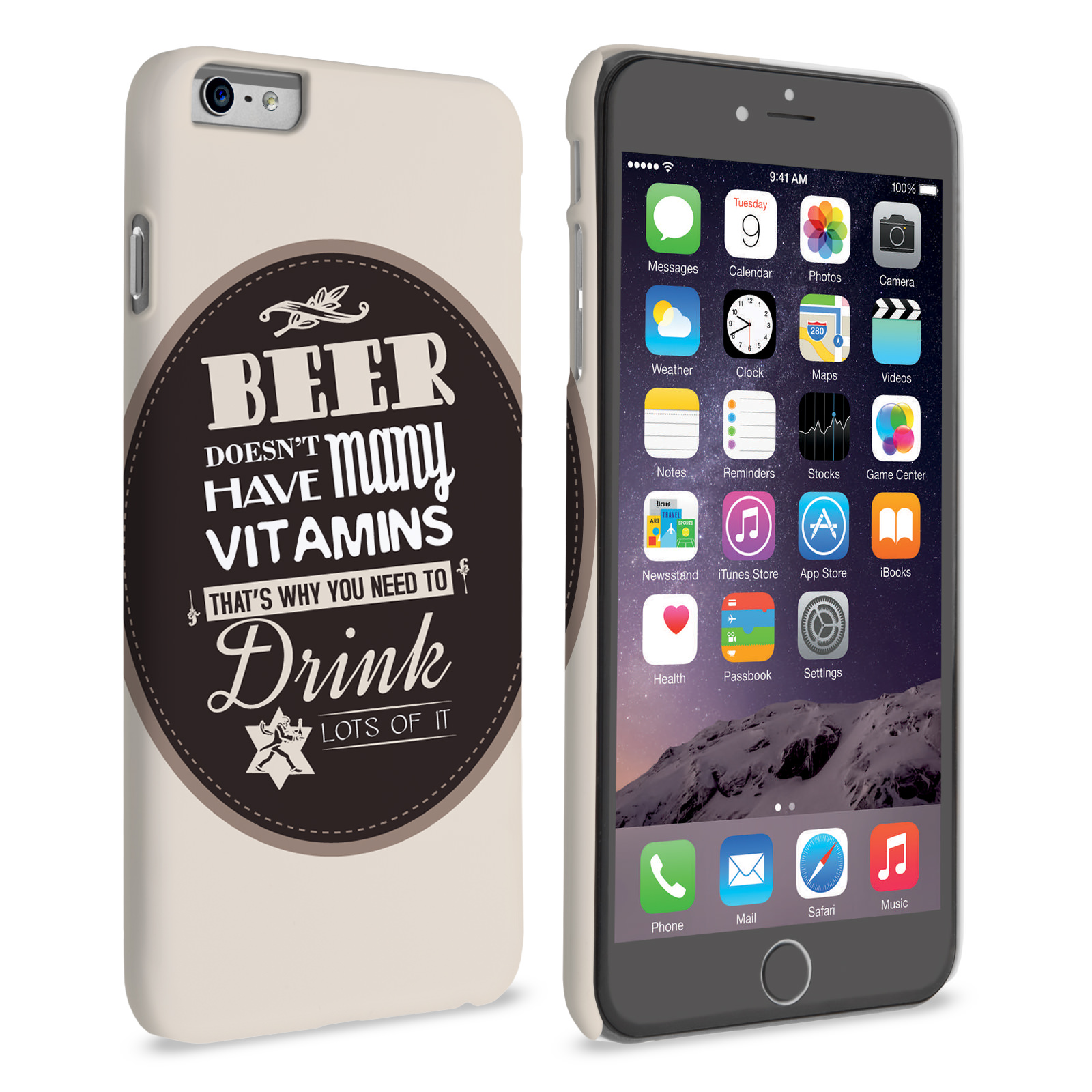 Caseflex iPhone 6 Plus and 6s Plus Beer Label Quote Hard Case – Brown