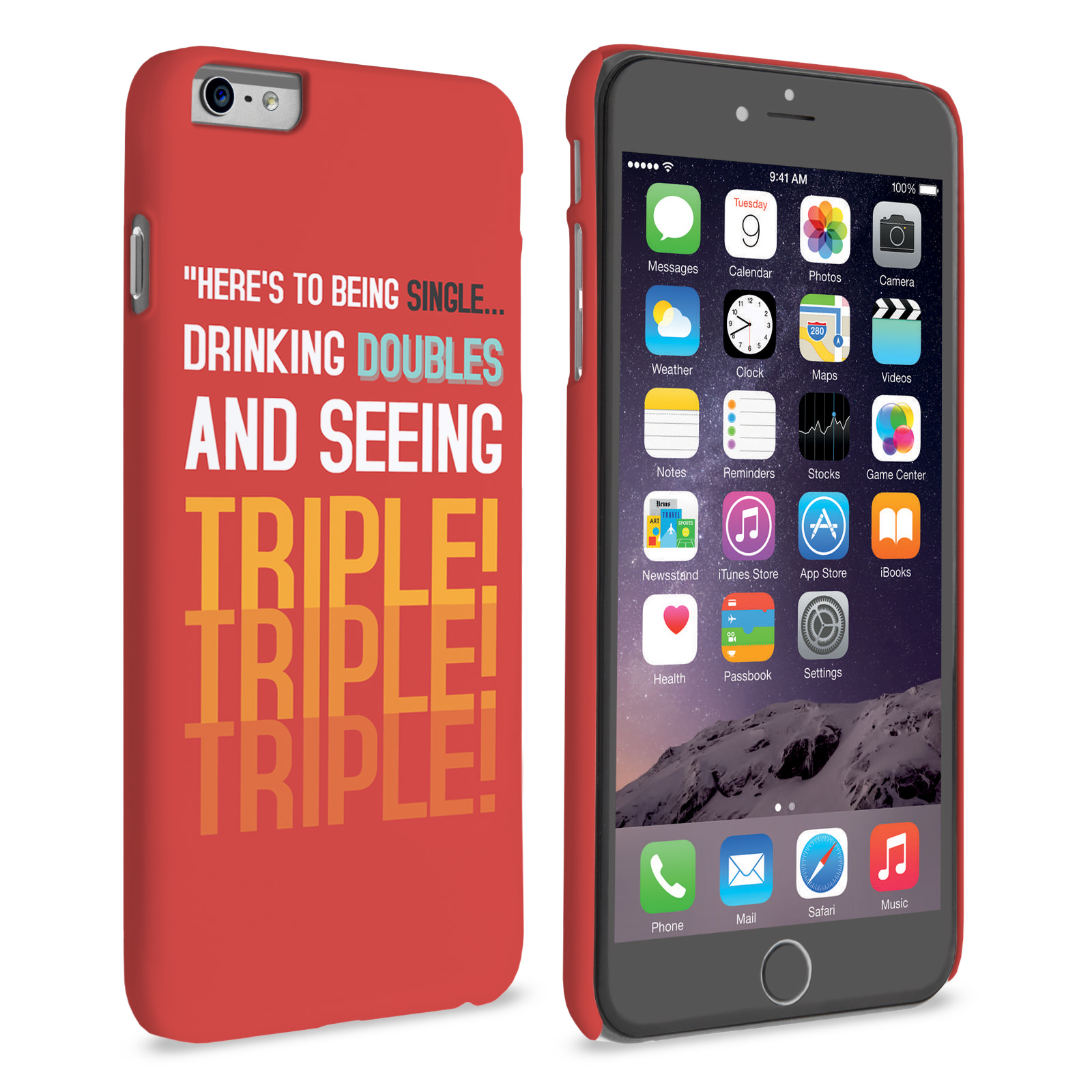 Caseflex iPhone 6 Plus and 6s Plus Single, Double, Triple Quote Hard Case – Red