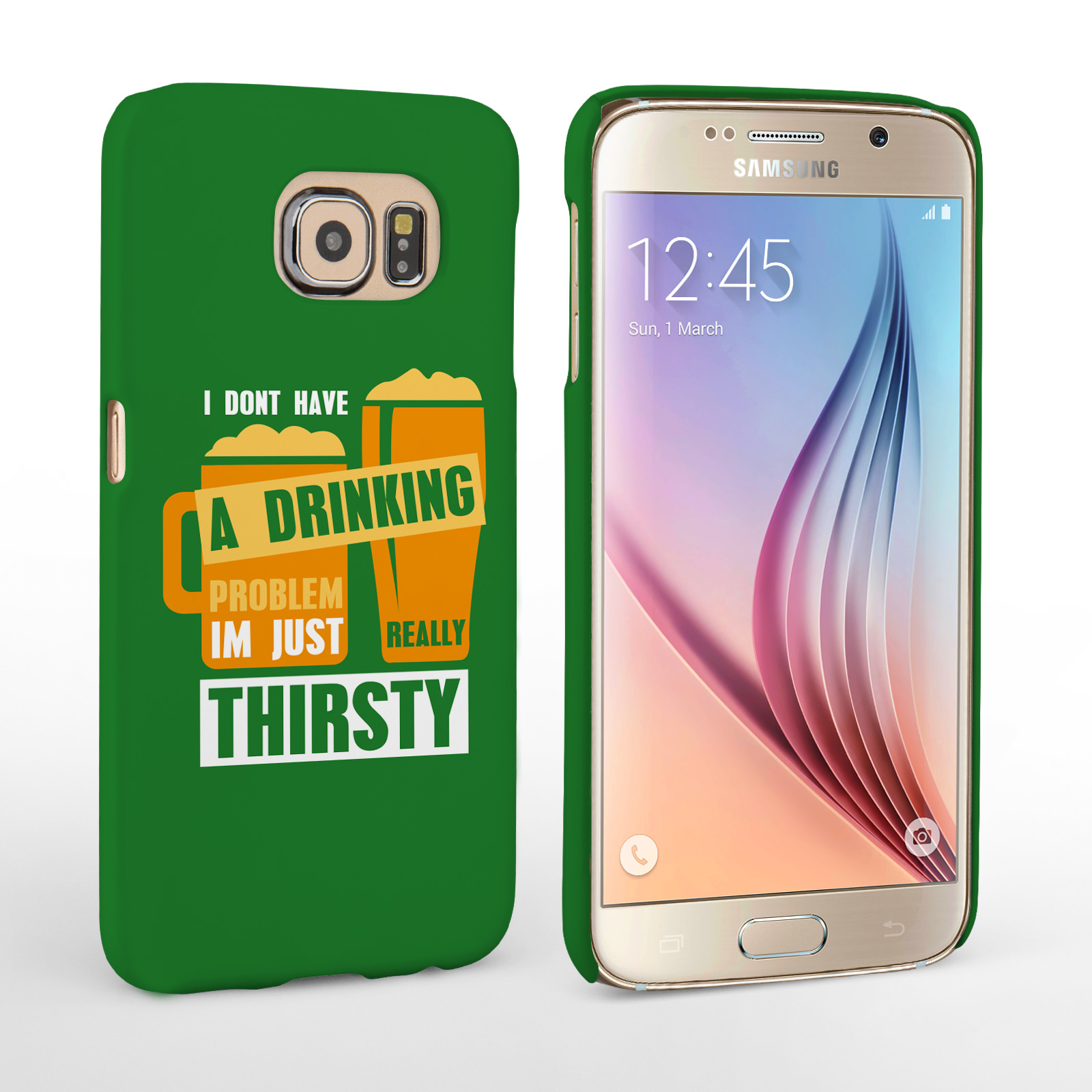 Caseflex Samsung Galaxy S6 ‘Really Thirsty’ Quote Hard Case – Green
