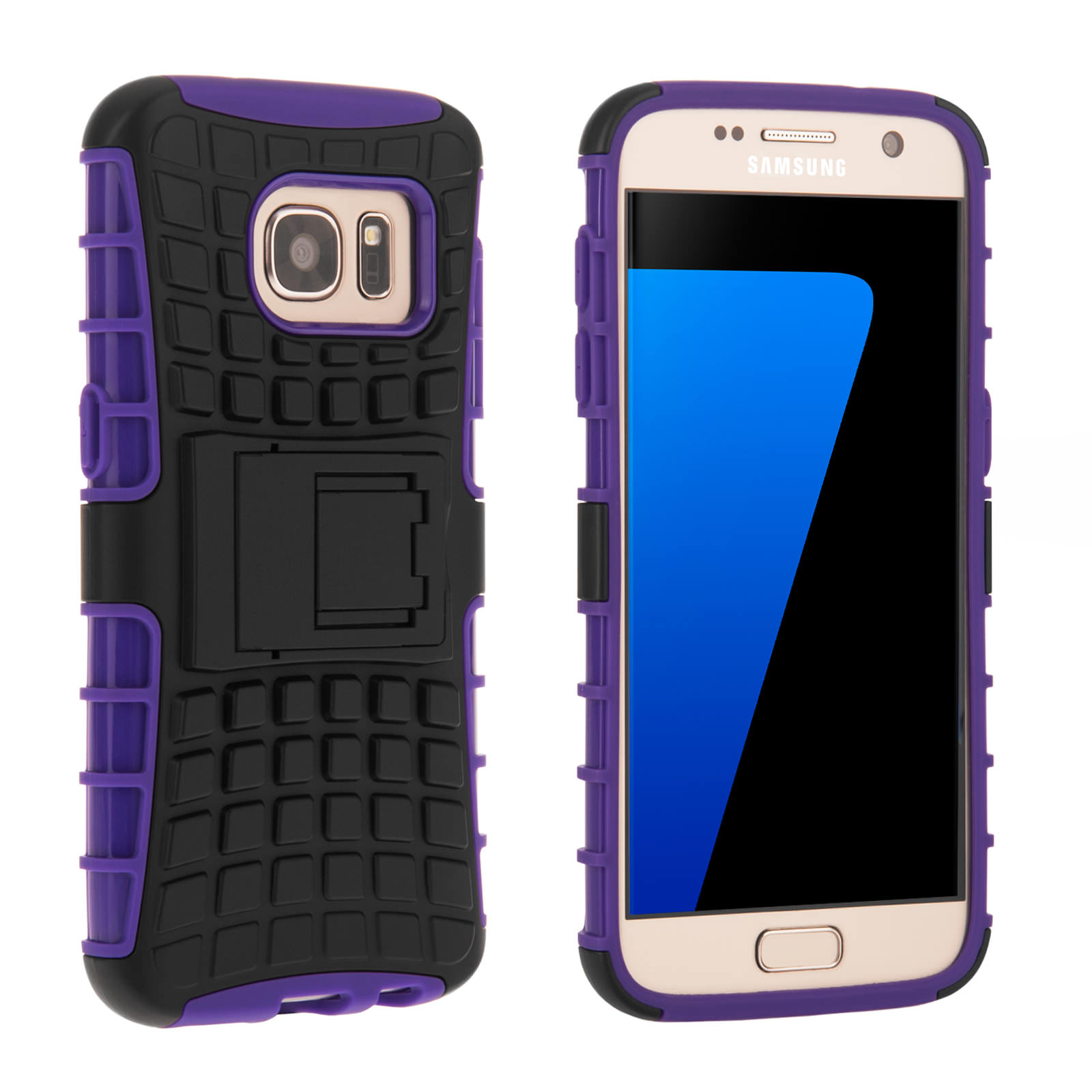 Yousave Accessories Samsung Galaxy S7 Stand Combo Case - Purple